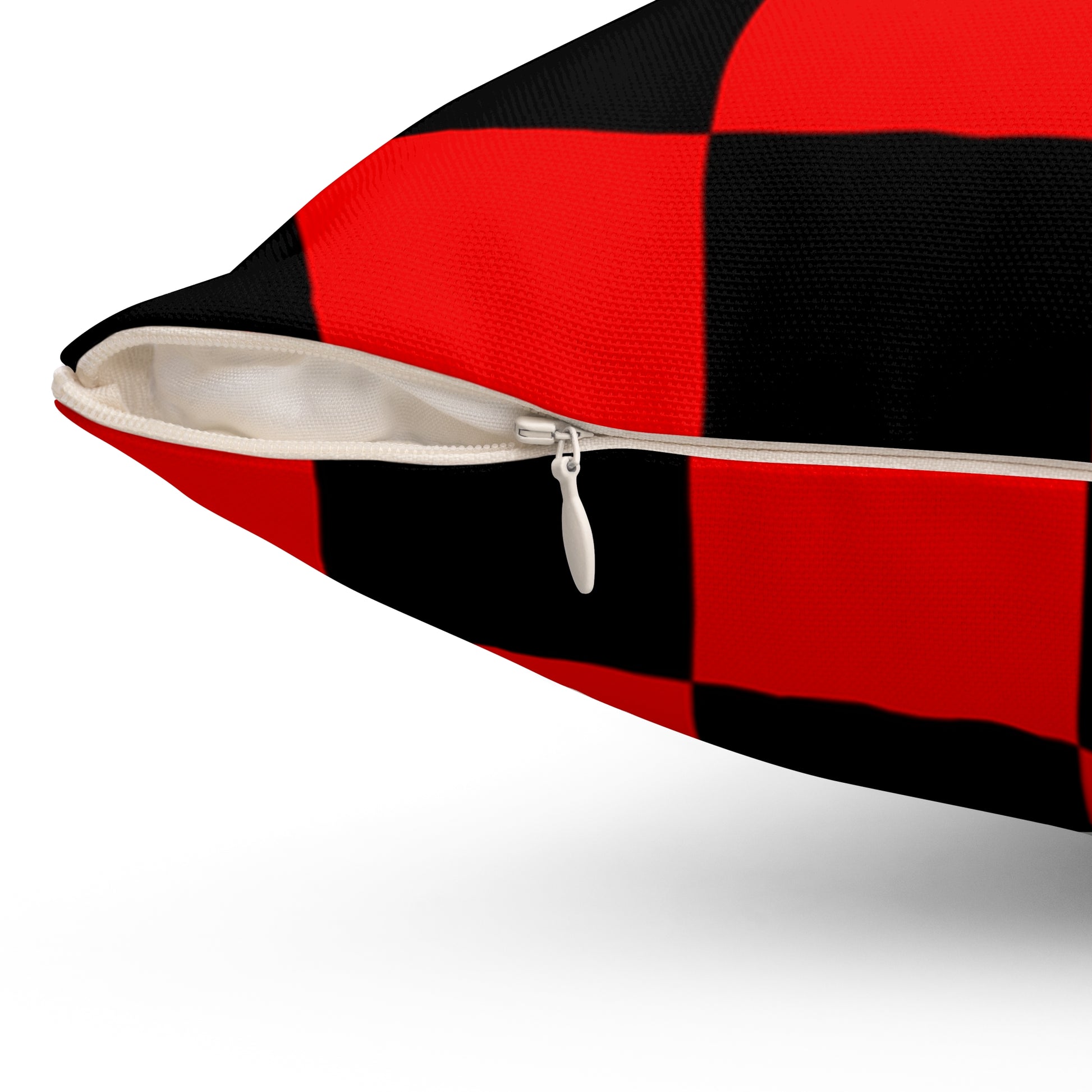 Checkerboard Red and Black Spun Polyester Square Pillow, Artsulli - Art is Long, Life is Short, Home Decor, , , , , , , 
