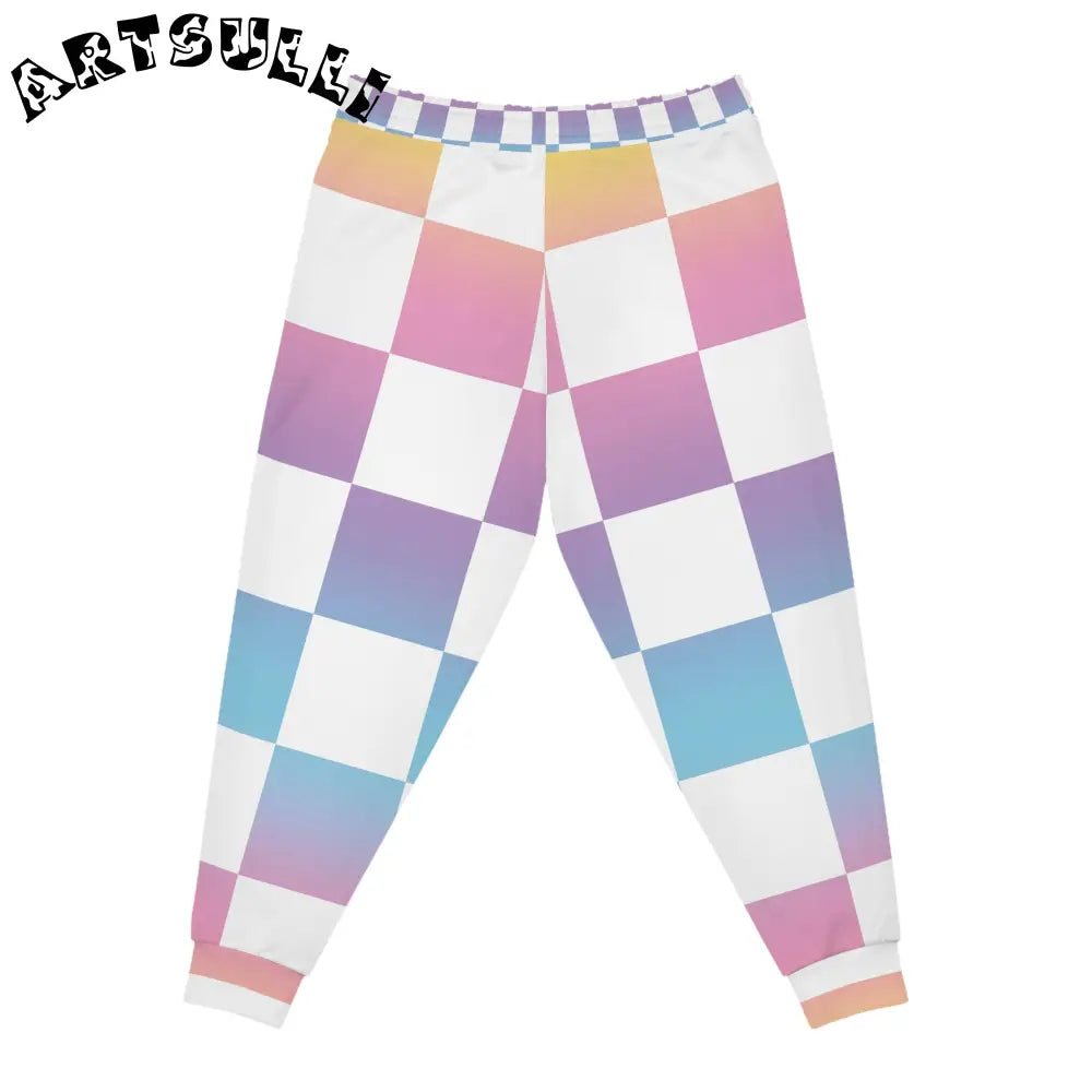 JAKKOUTTHEBXX Vaporwave Check Athletic Joggers (AOP) JAKKOUTTHEBXX