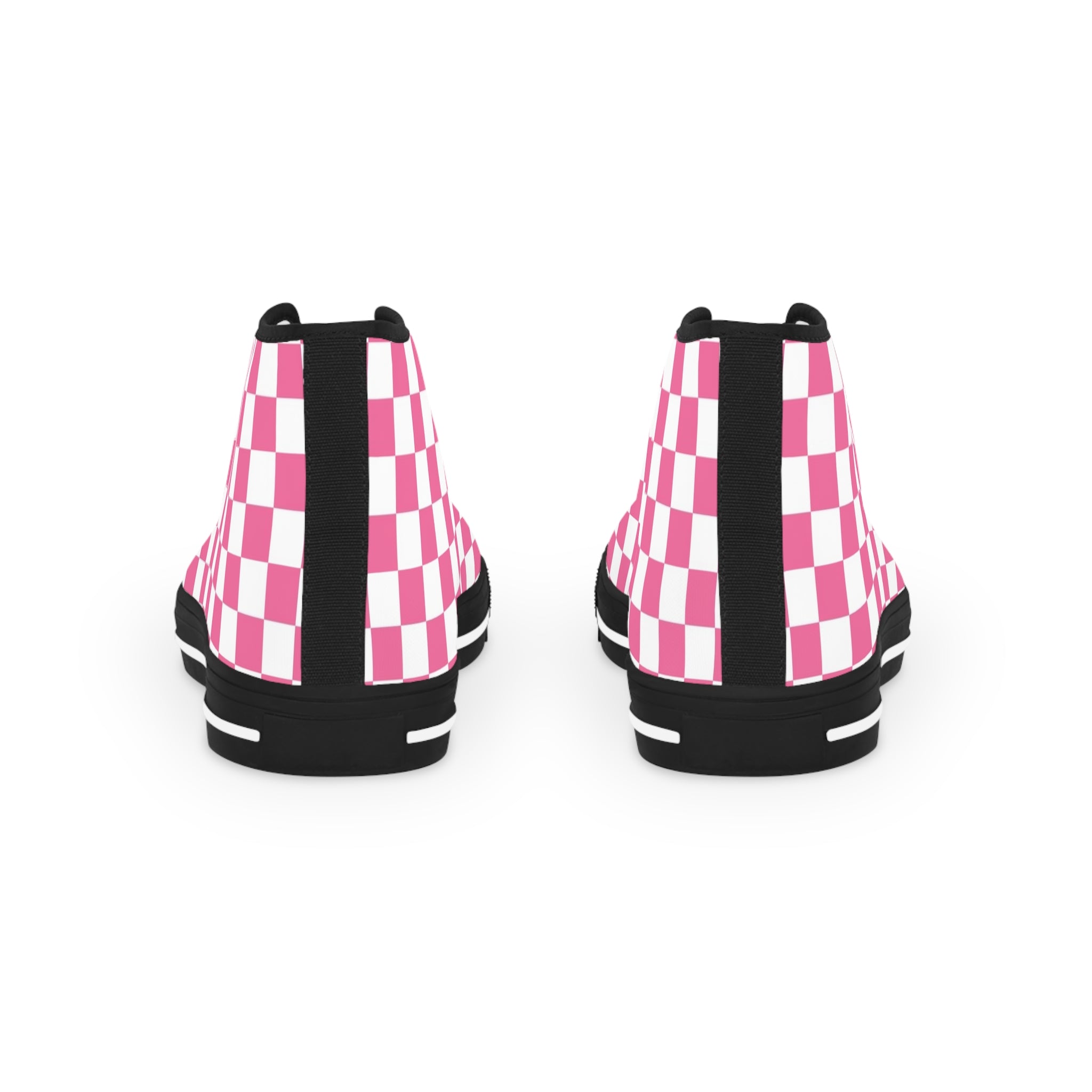 Yuyushiki Pink Check Men's High Top Sneakers