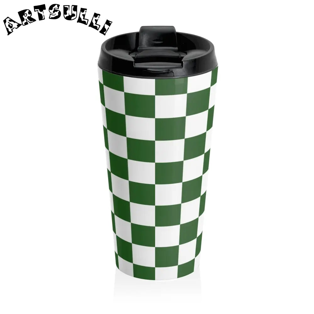 JAKKOUTTHEBXX Checkerboard White and Dark Green Stainless Steel