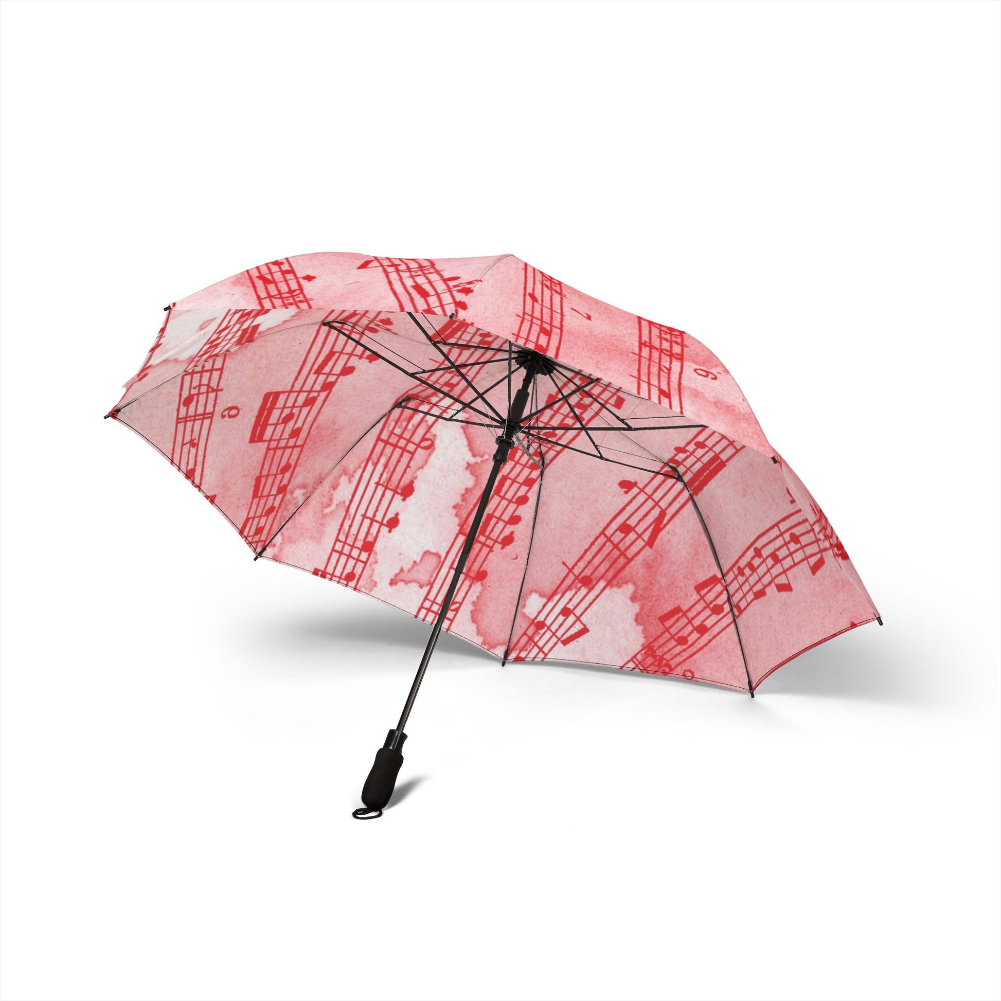 Drip Spill Type Beat Sheet Music Red Semi-Automatic Foldable Umbrella, Artsulli - Art is Long, Life is Short, Accessories, , , , , , , 