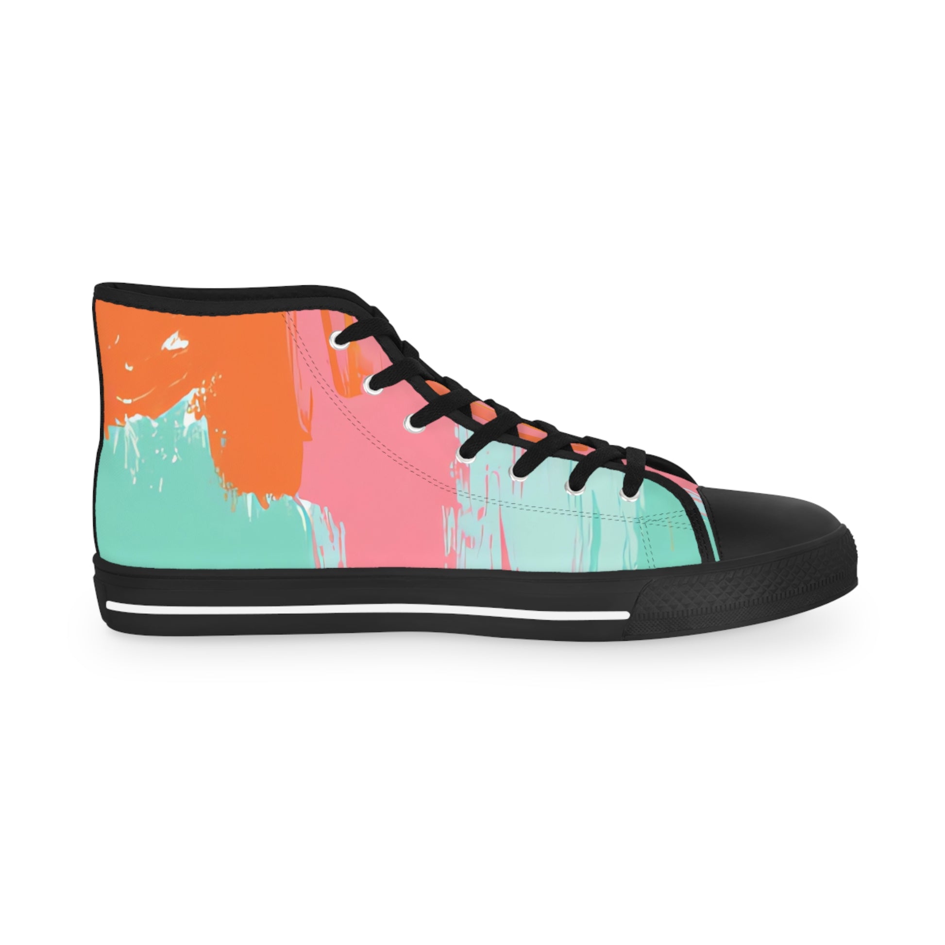 Preppy Pixel Bloom Men's High Top Sneakers, Artsulli - Art is Long, Life is Short, Shoes, , , , , , , 