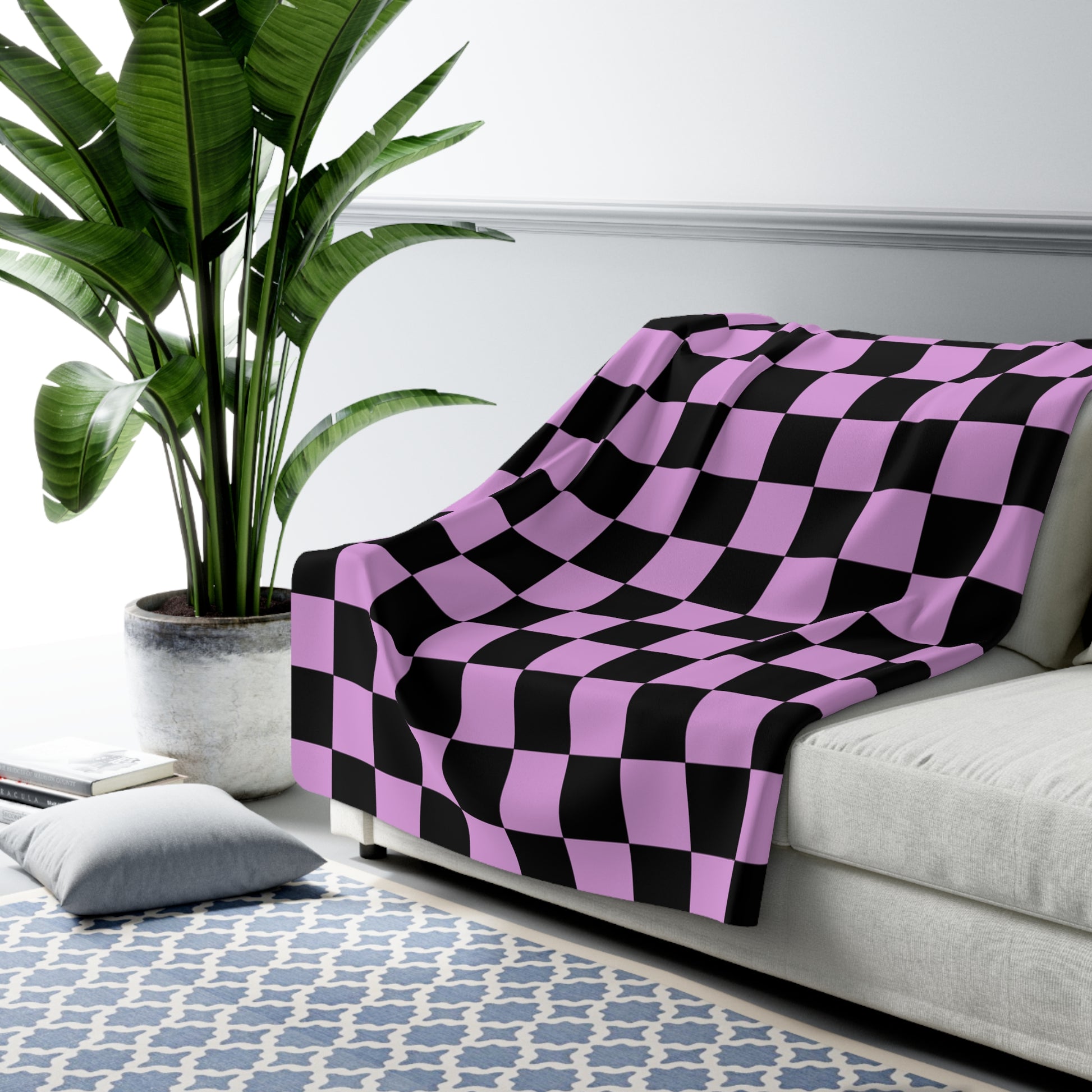 Pixel Punk Vision Sherpa Fleece Blanket, Artsulli - Art is Long, Life is Short, Home Decor, , , , , , , 