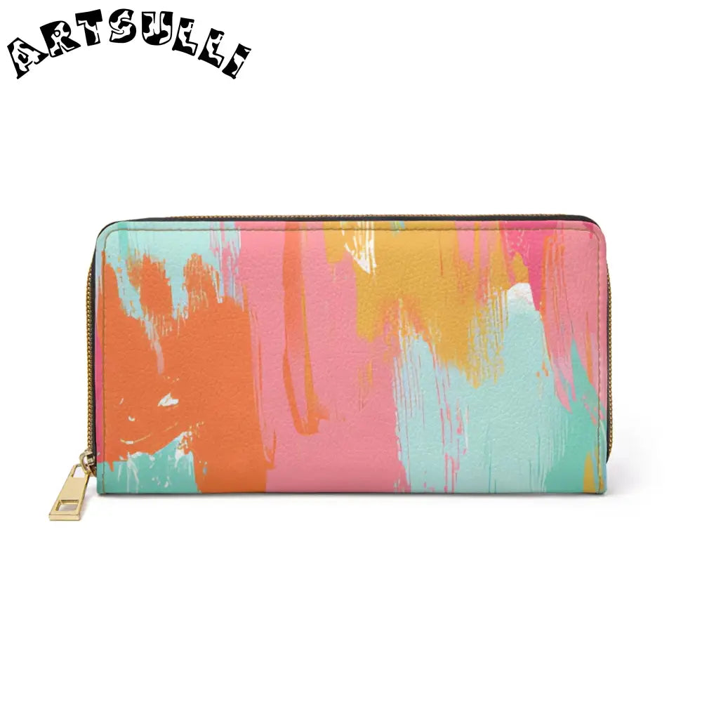 JAKKOUTTHEBXX Preppy Pixel Bloom Zipper Wallet JAKKOUTTHEBXX