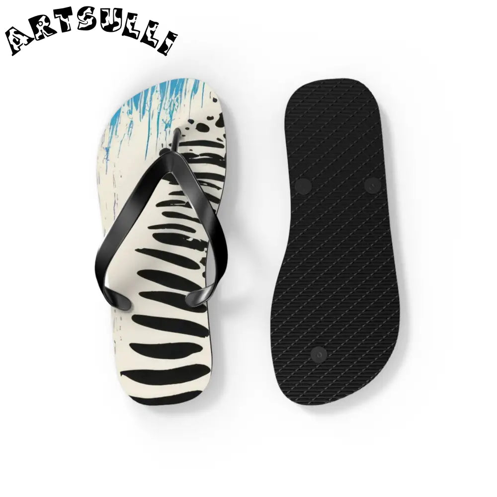 JAKKOUTTHEBXX Rae Zebra Rhapsody Flip Flops JAKKOUTTHEBXX Artsulli