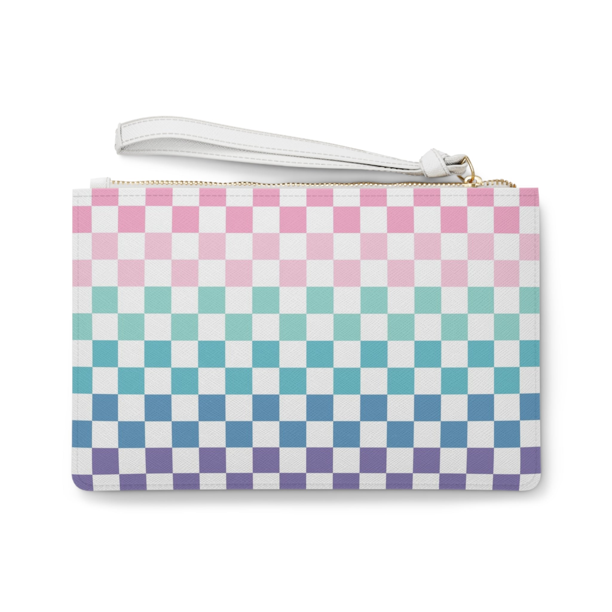 Vaporwave Rainbow  Checkerboard Multi-Color Clutch Bag, Artsulli - Art is Long, Life is Short, Bags, , , , , , , 