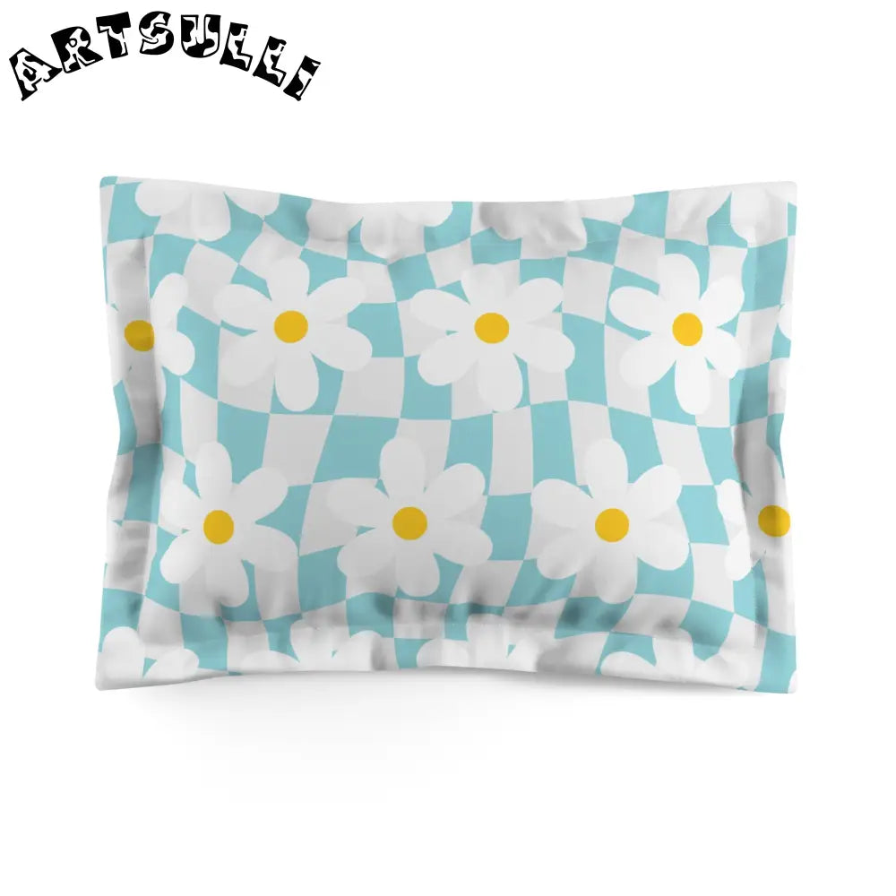 JAKKOUTTHEBXX Trippy Check Garden Microfiber Pillow Sham