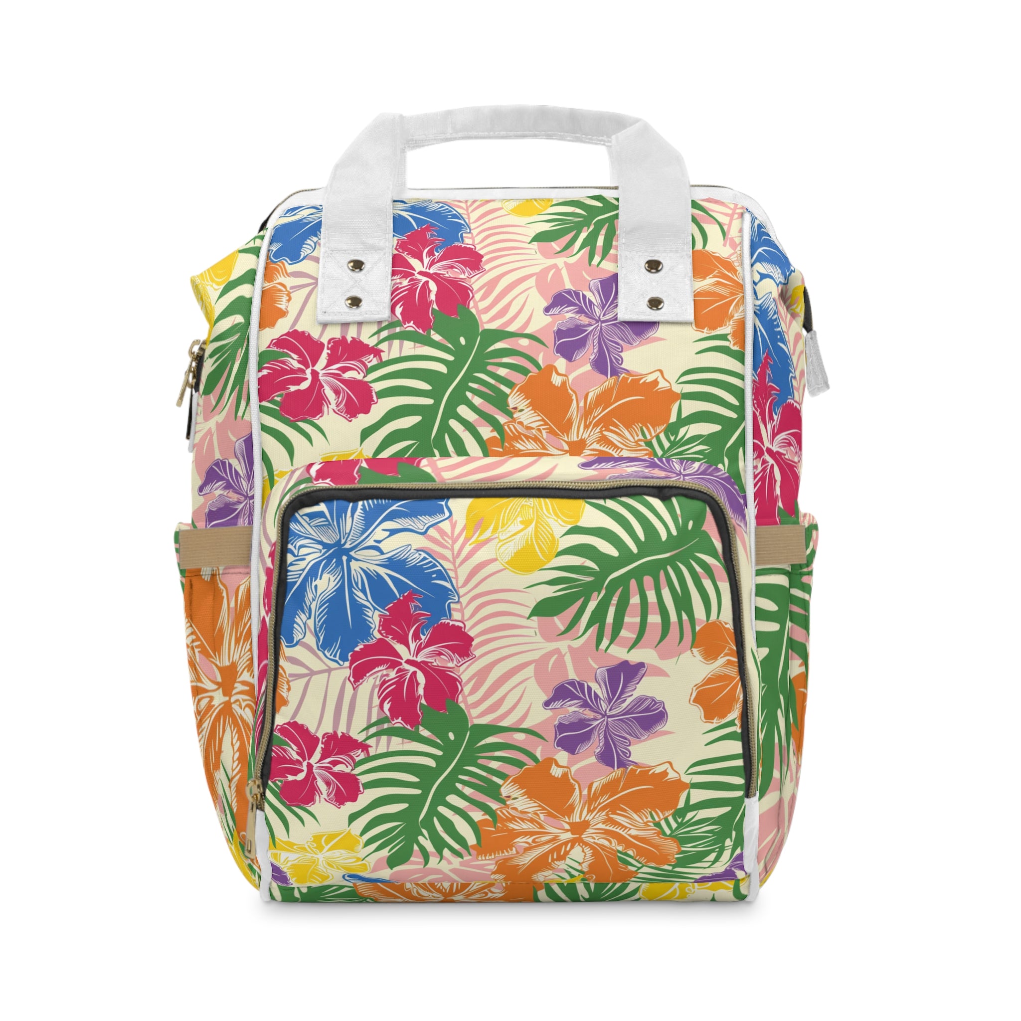Blooming Tropical Flowers Multifunctional Diaper Backpack, Artsulli - Art is Long, Life is Short, Bags, Size, 15.0" × 10.8" × 6.7'', , , , , 21756944211214460068