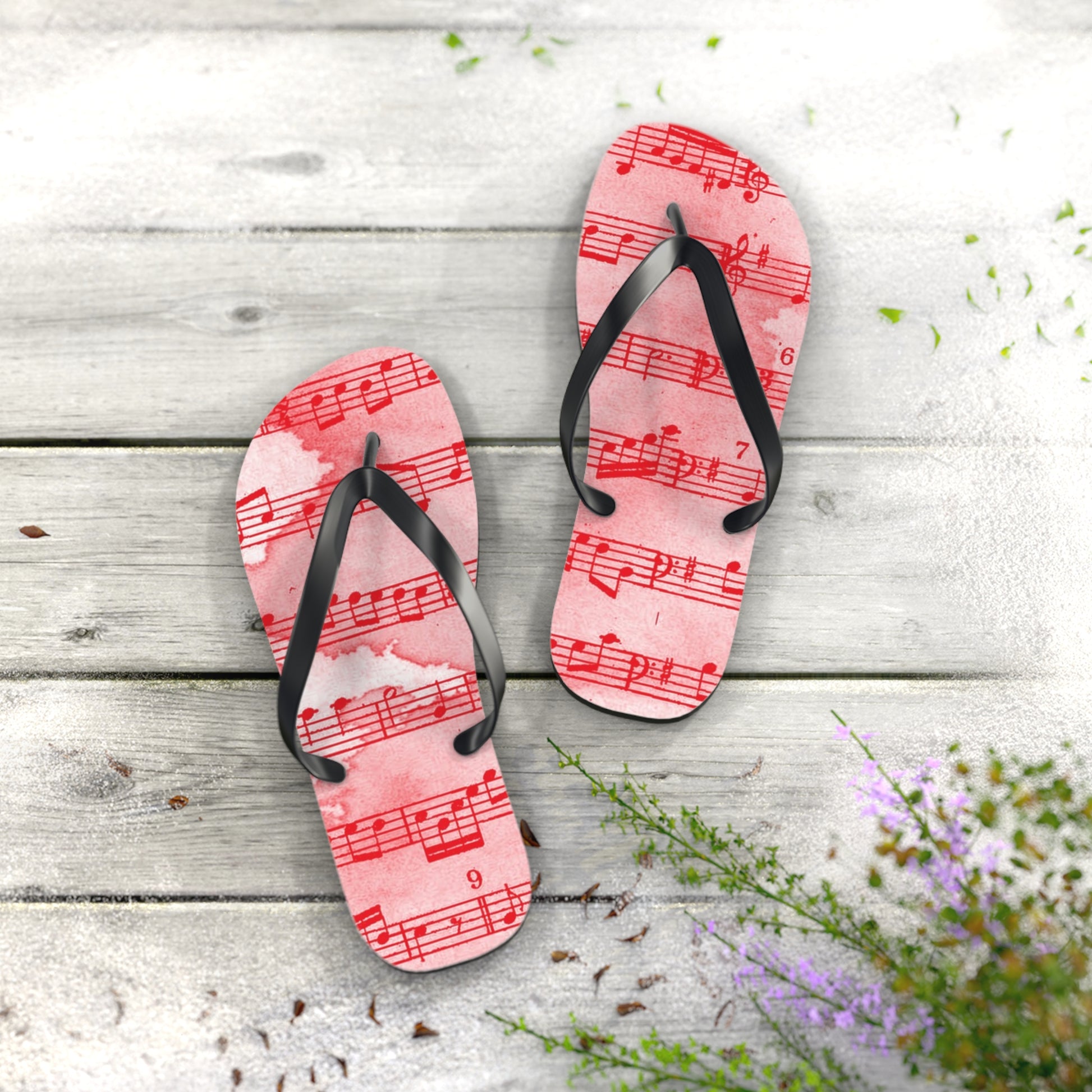 Drip Spill Type Beat Sheet Music Red Flip Flops, Artsulli - Art is Long, Life is Short, Shoes, , , , , , , 