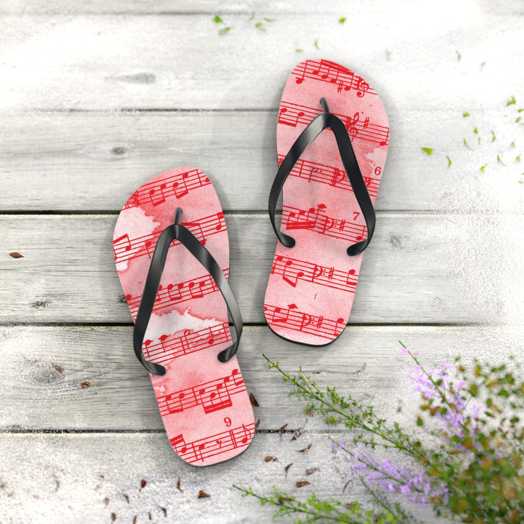Drip Spill Type Beat Sheet Music Red Flip Flops, Artsulli - Art is Long, Life is Short, Shoes, , , , , , , 