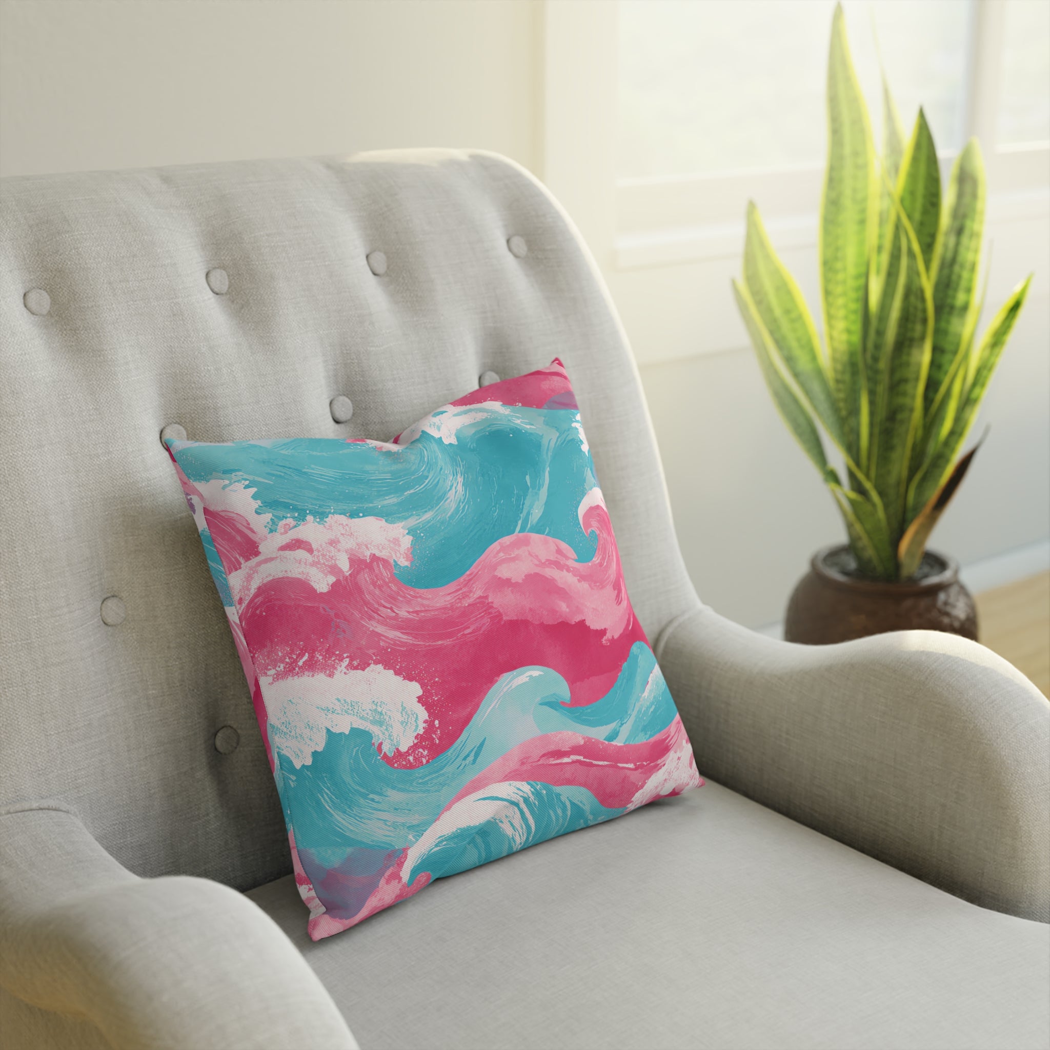 The Great Pastelwave Pink and Blue Cushion, Artsulli - Art is Long, Life is Short, Home Decor, , , , , , , 