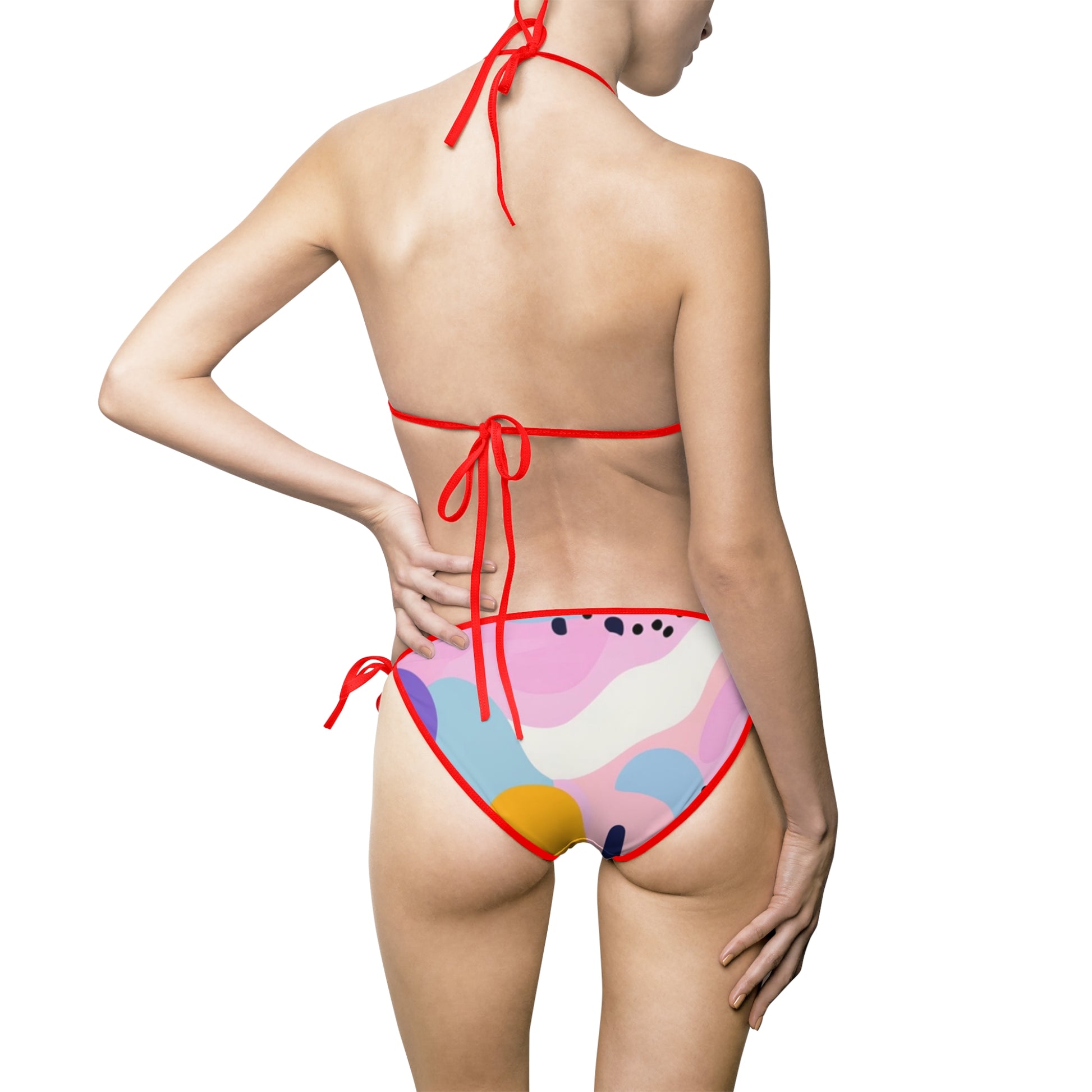 Colorful Abstract Dots and Shapes Women's Bikini Swimsuit (AOP), Artsulli - Art is Long, Life is Short, All Over Prints, , , , , , , 