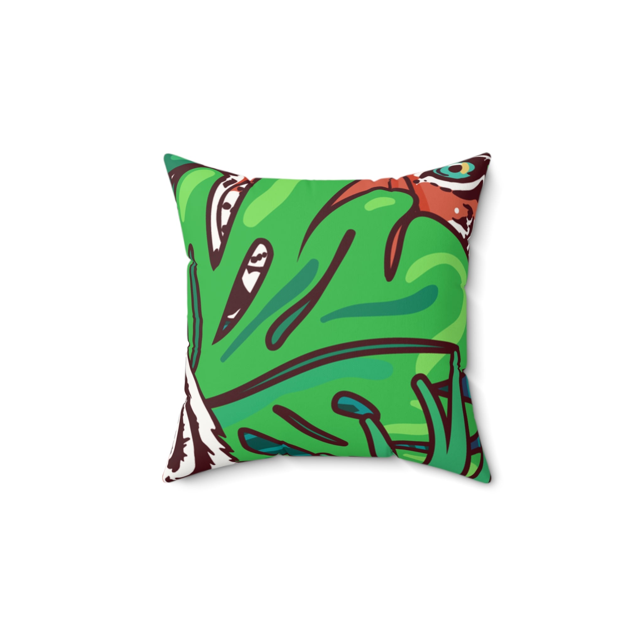 Tropical Jungle Tigers Blue and Green Faux Suede Square Pillow, Artsulli - Art is Long, Life is Short, Home Decor, Size, 14" × 14", , , , , 14285556191486
