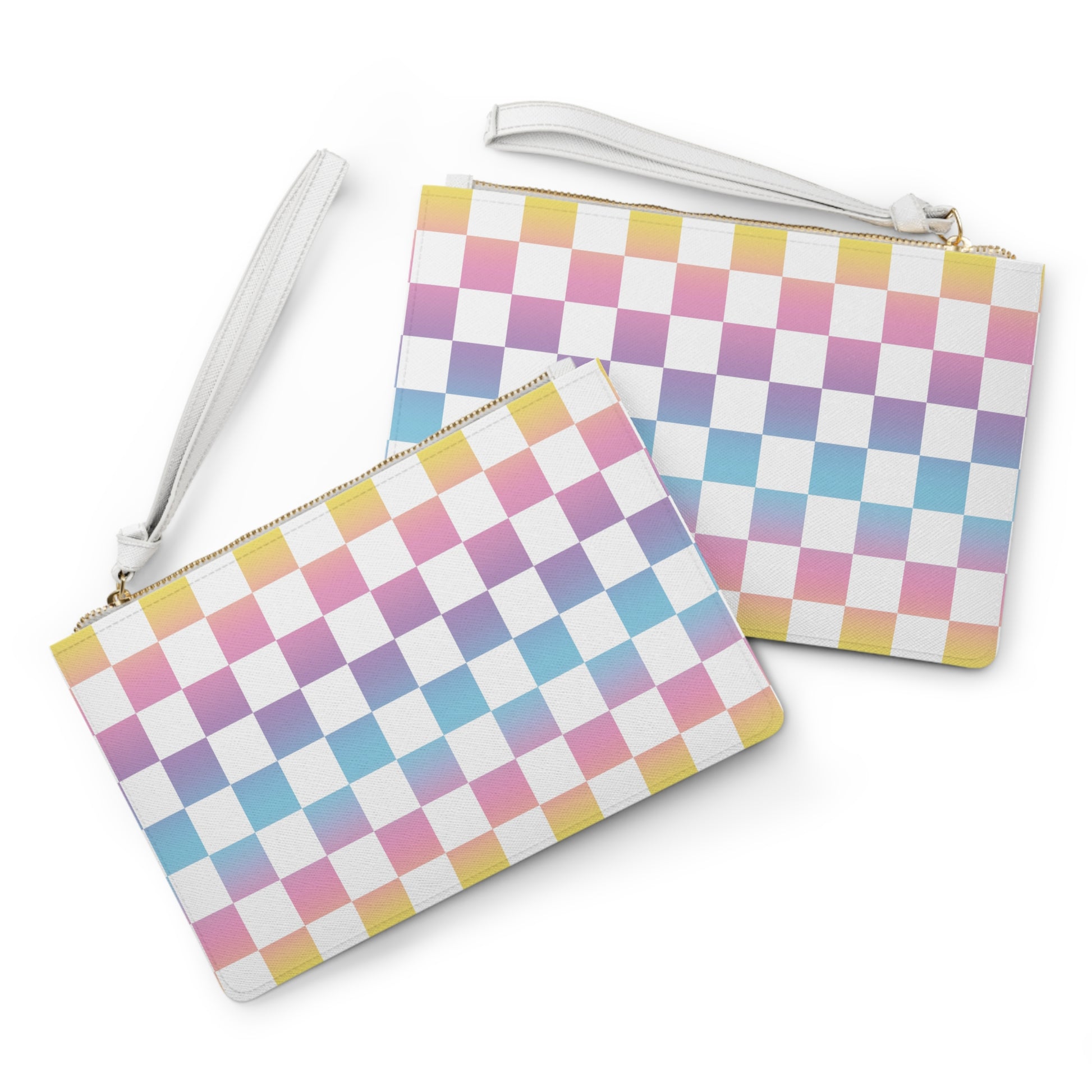 Vaporwave Check Clutch Bag, Artsulli - Art is Long, Life is Short, Bags, , , , , , , 
