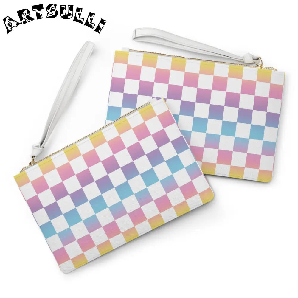 JAKKOUTTHEBXX Vaporwave Check Clutch Bag JAKKOUTTHEBXX Artsulli