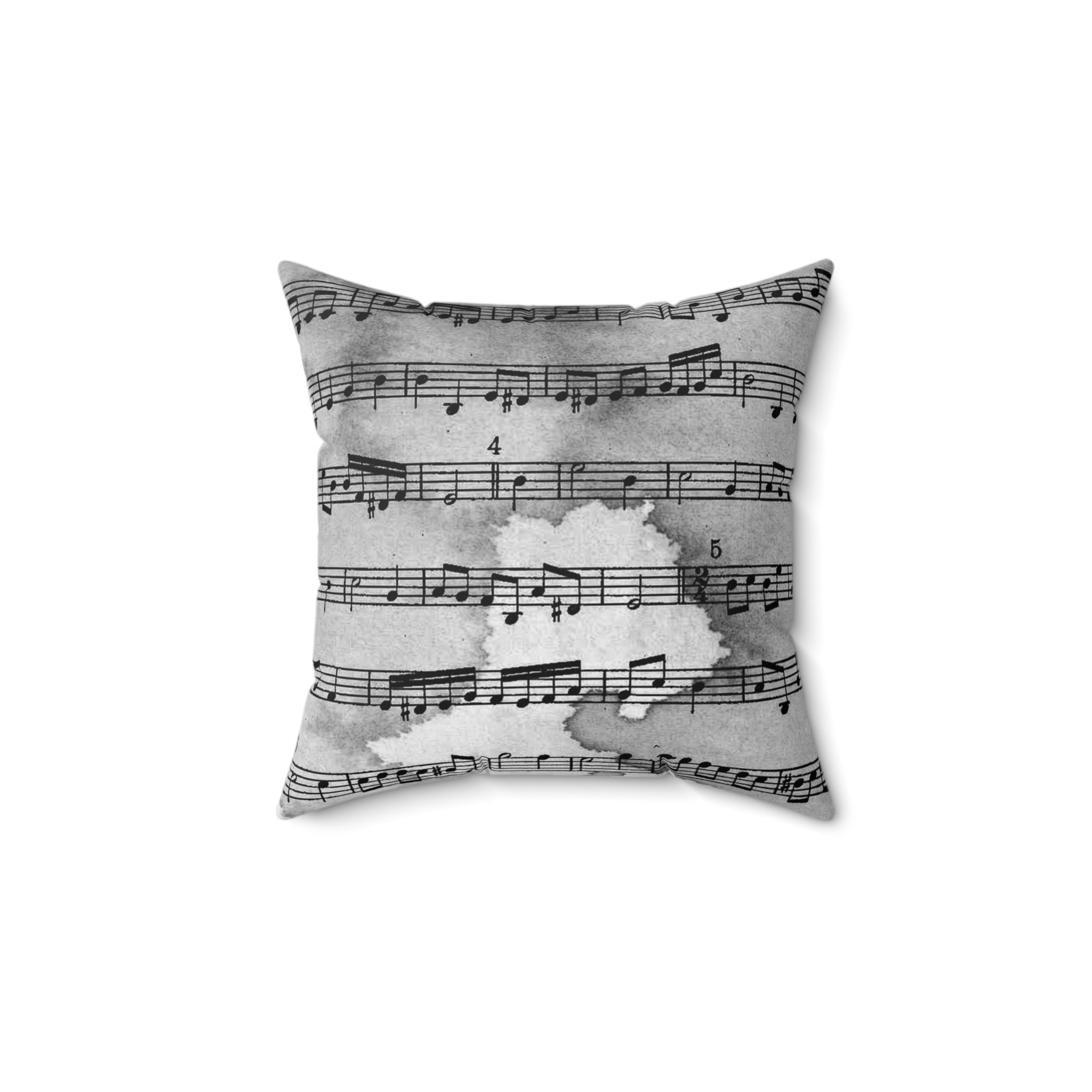 Drip Spill Type Beat Sheet Music Black Spun Polyester Square Pillow, Artsulli - Art is Long, Life is Short, Home Decor, Size, 14" × 14", , , , , 11595238025545064049