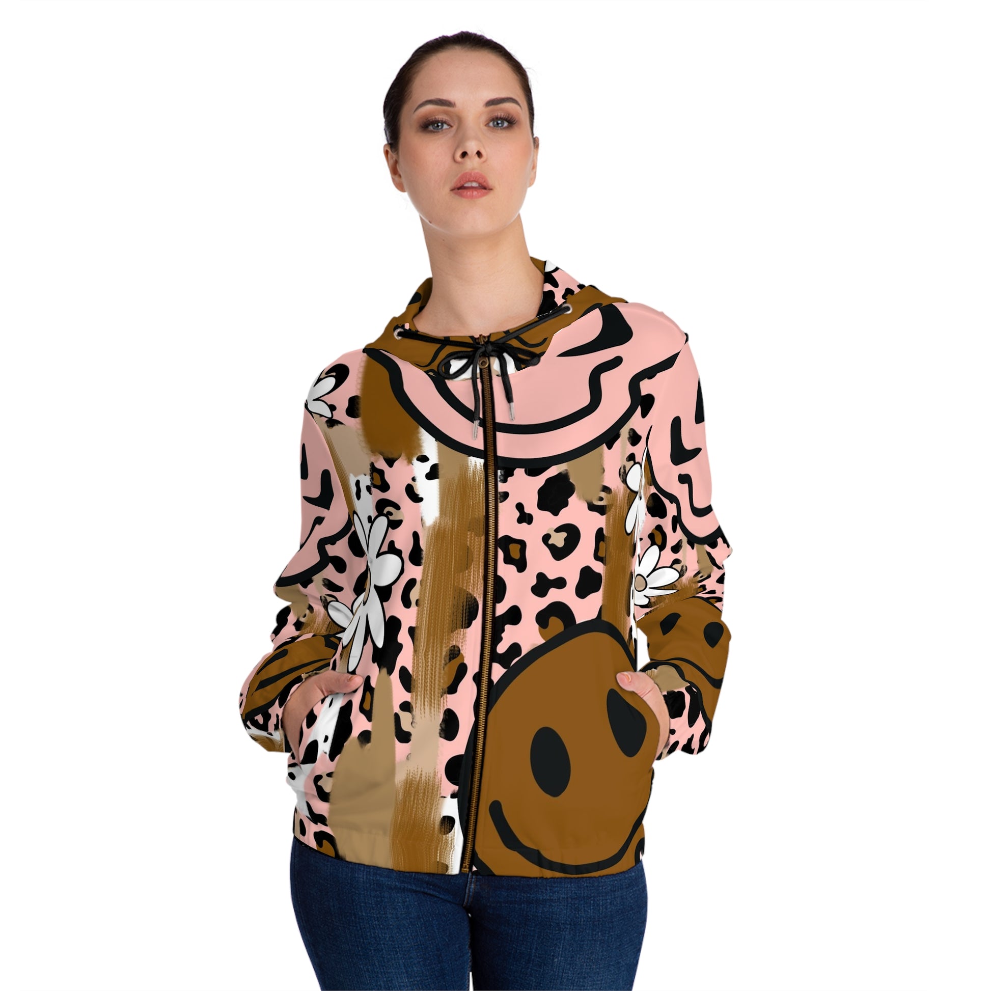 Sutfin Ghosts Pop Art Women’s Full-Zip Hoodie (AOP), Artsulli - Art is Long, Life is Short, All Over Prints, , , , , , , 