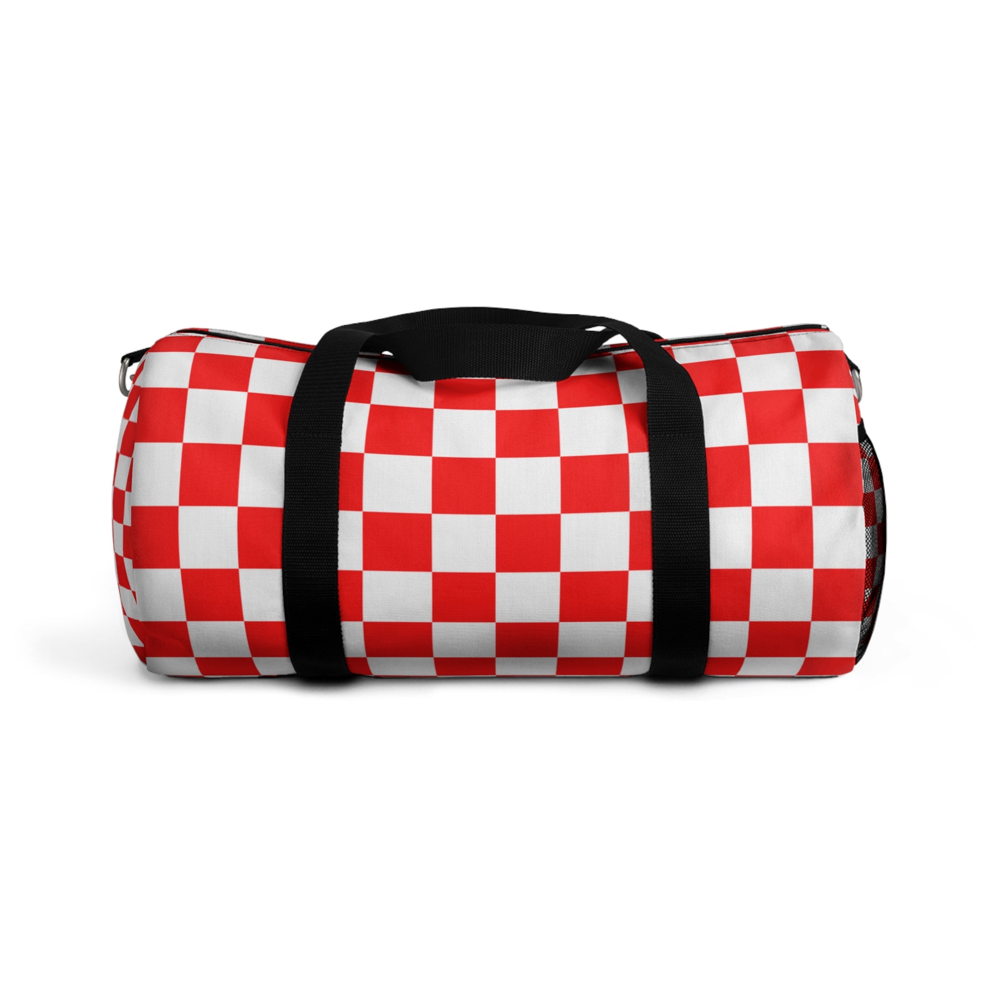 Checkerboard Red and White Duffel Bag, Artsulli - Art is Long, Life is Short, Bags, Size, Small, , , , , 23430892785748943638