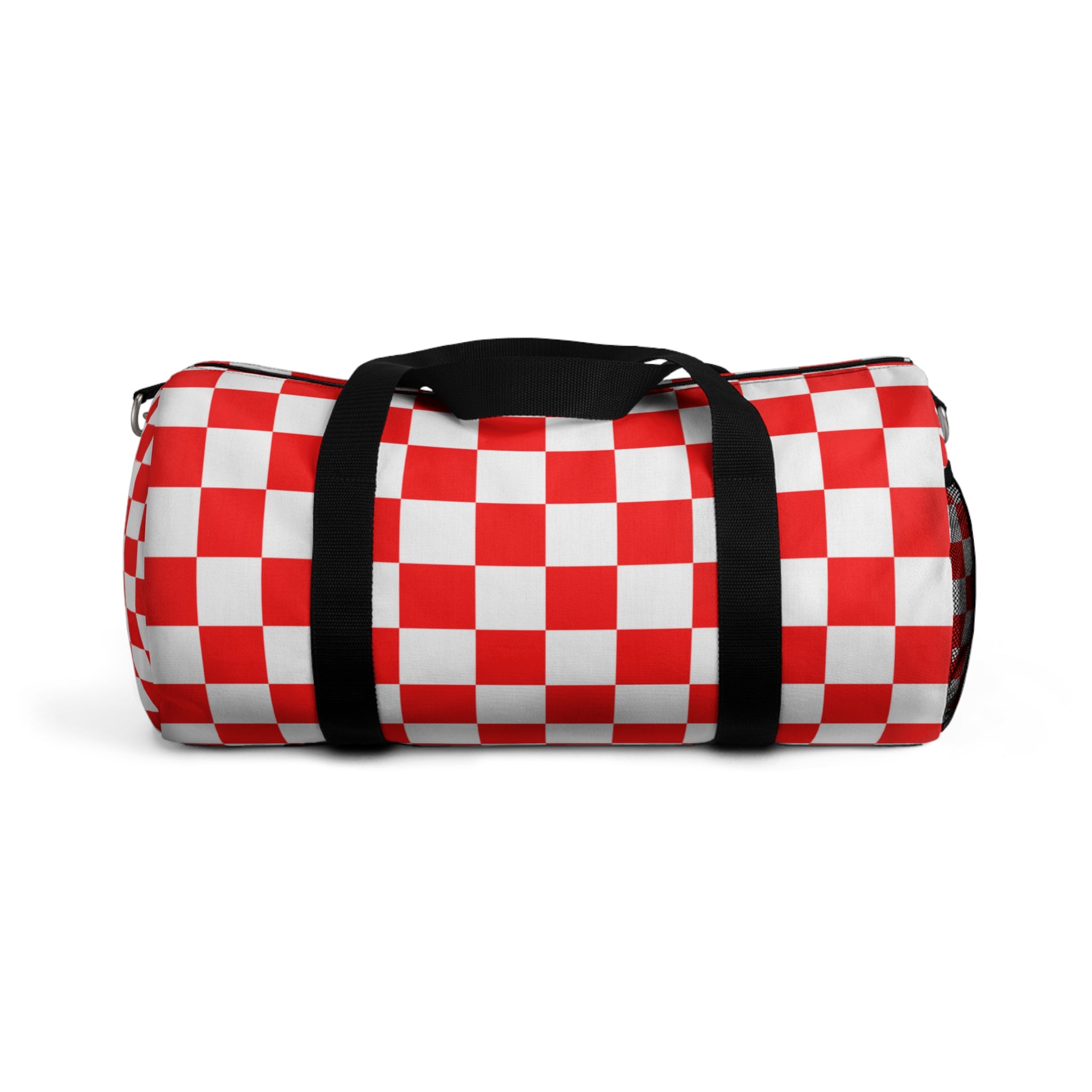 Checkerboard Red and White Duffel Bag, Artsulli - Art is Long, Life is Short, Bags, Size, Small, , , , , 23430892785748943638