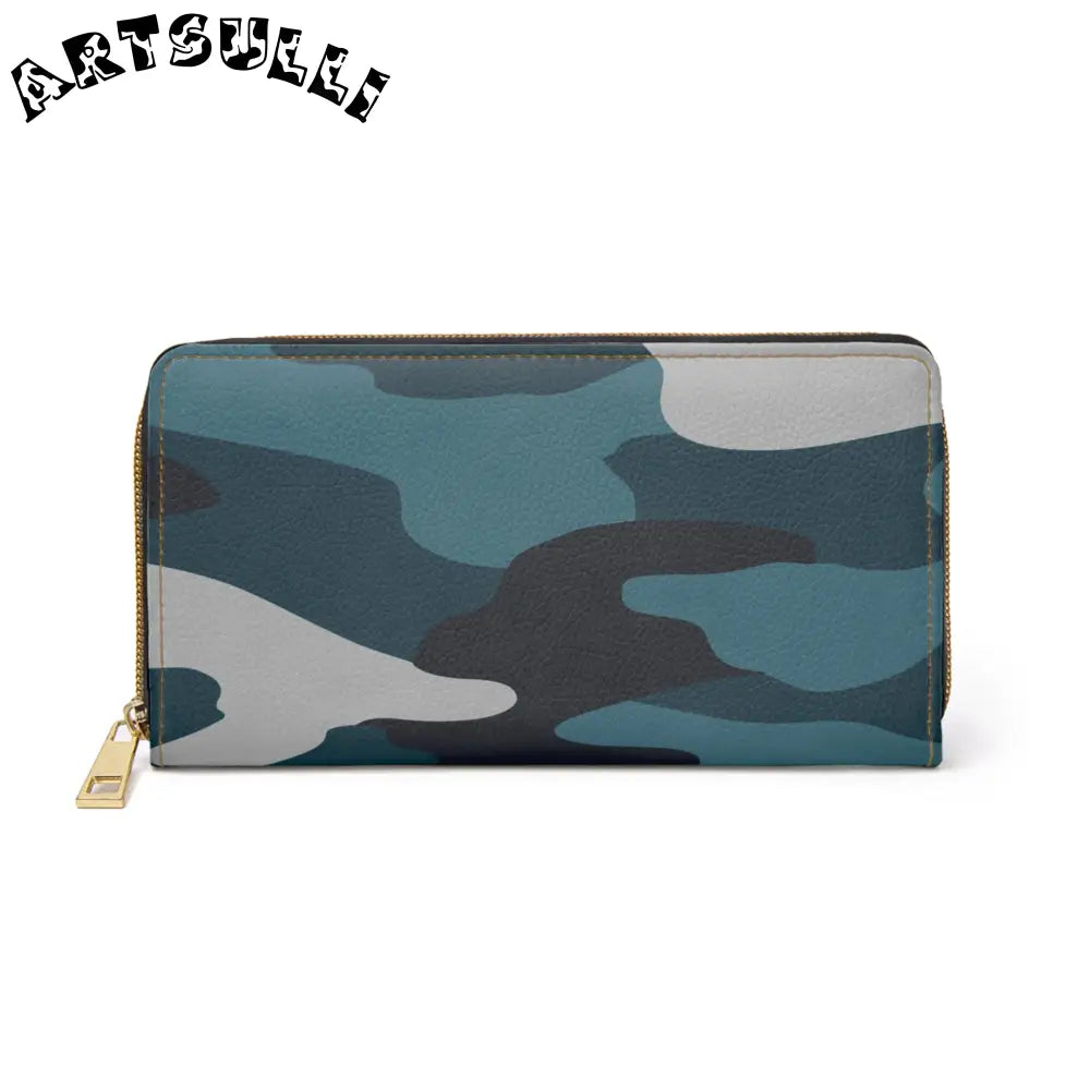 JAKKOUTTHEBXX Blue Camouflage Zipper Wallet JAKKOUTTHEBXX Artsulli