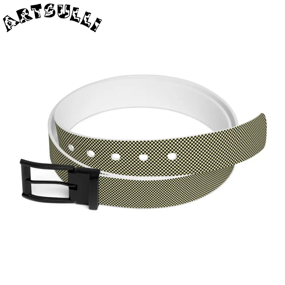 JAKKOUTTHEBXX Checkerboard Black and Yellow Belt JAKKOUTTHEBXX