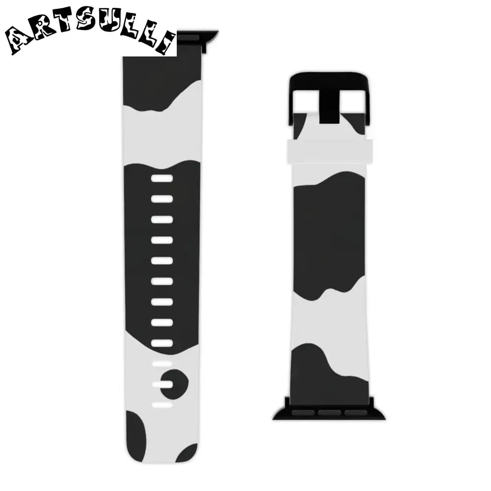 JAKKOUTTHEBXX Smartwatch Pair with White and Cow Print Apple Watch