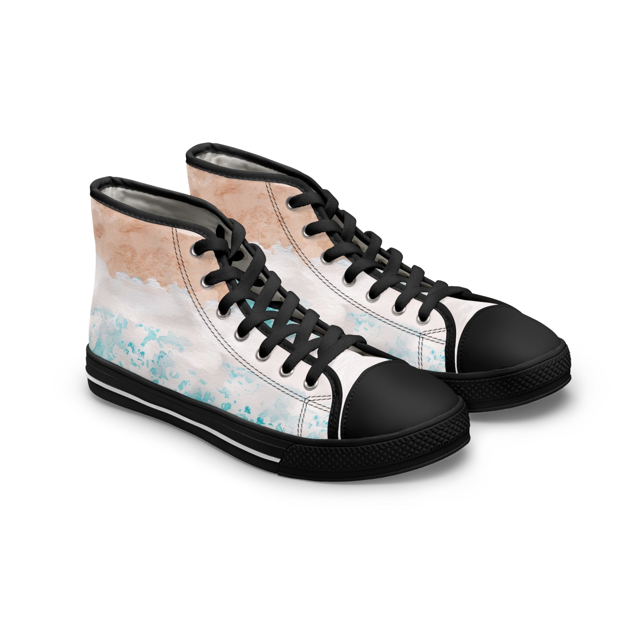 Seashore Women's High Top Sneakers, Artsulli - Art is Long, Life is Short, Shoes, Size, US 5.5, Color, Black sole, , , 15461344849037363710