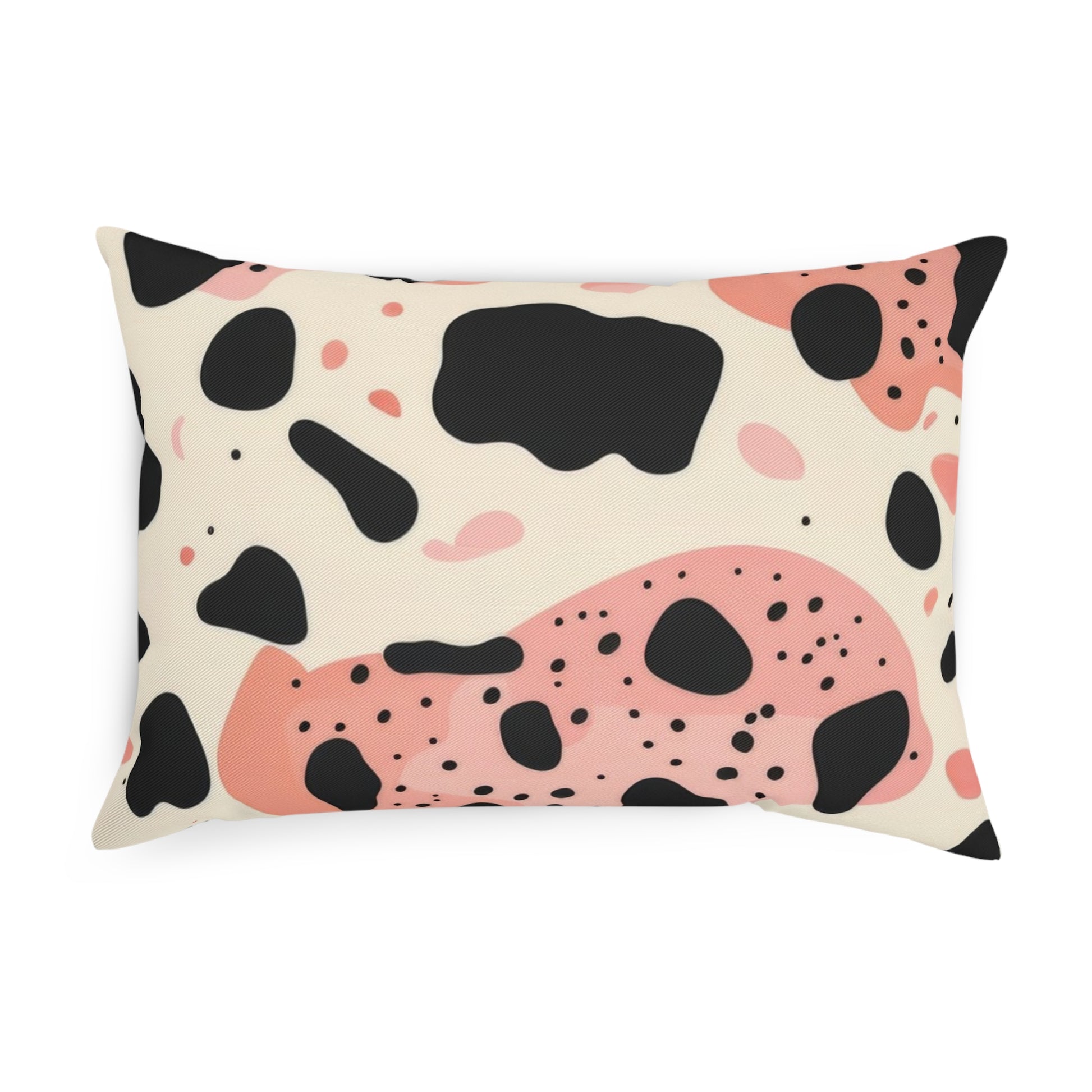 Organic Cow Print Cream and Pink Organic Cow Print Cream and Pink Cushion, Artsulli - Art is Long, Life is Short, Home Decor, , , , , , , 