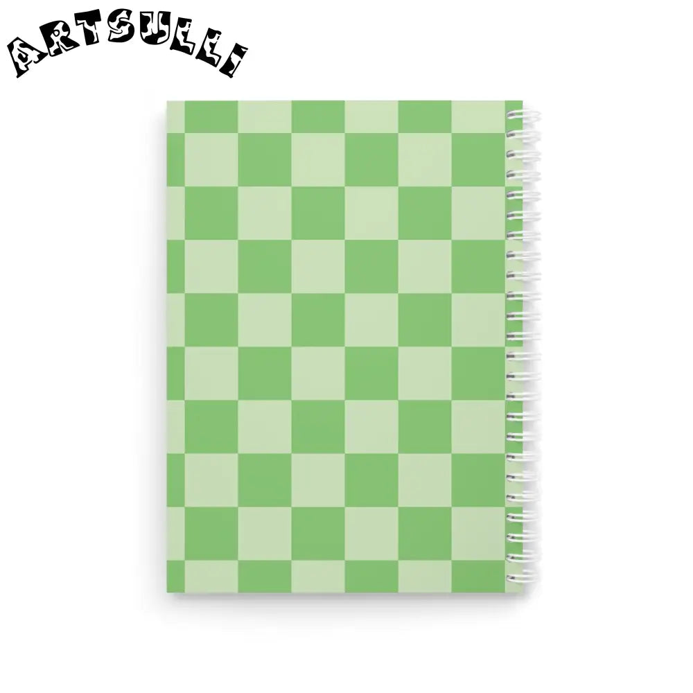 JAKKOUTTHEBXX Checkerboard Green Spiral Notebook JAKKOUTTHEBXX