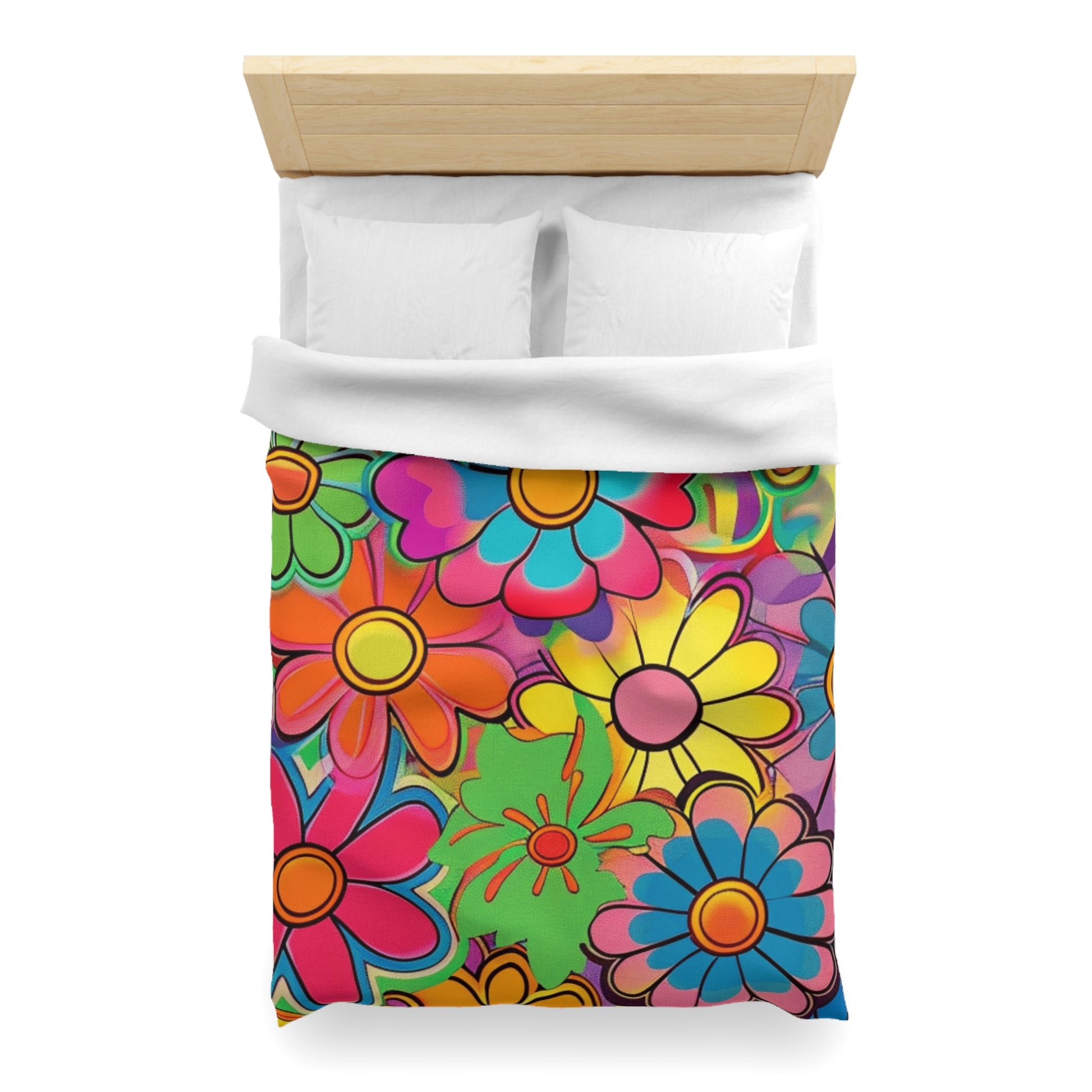 Chromatic Daisy Dream Microfiber Duvet Cover, Artsulli - Art is Long, Life is Short, Home Decor, , , , , , , 