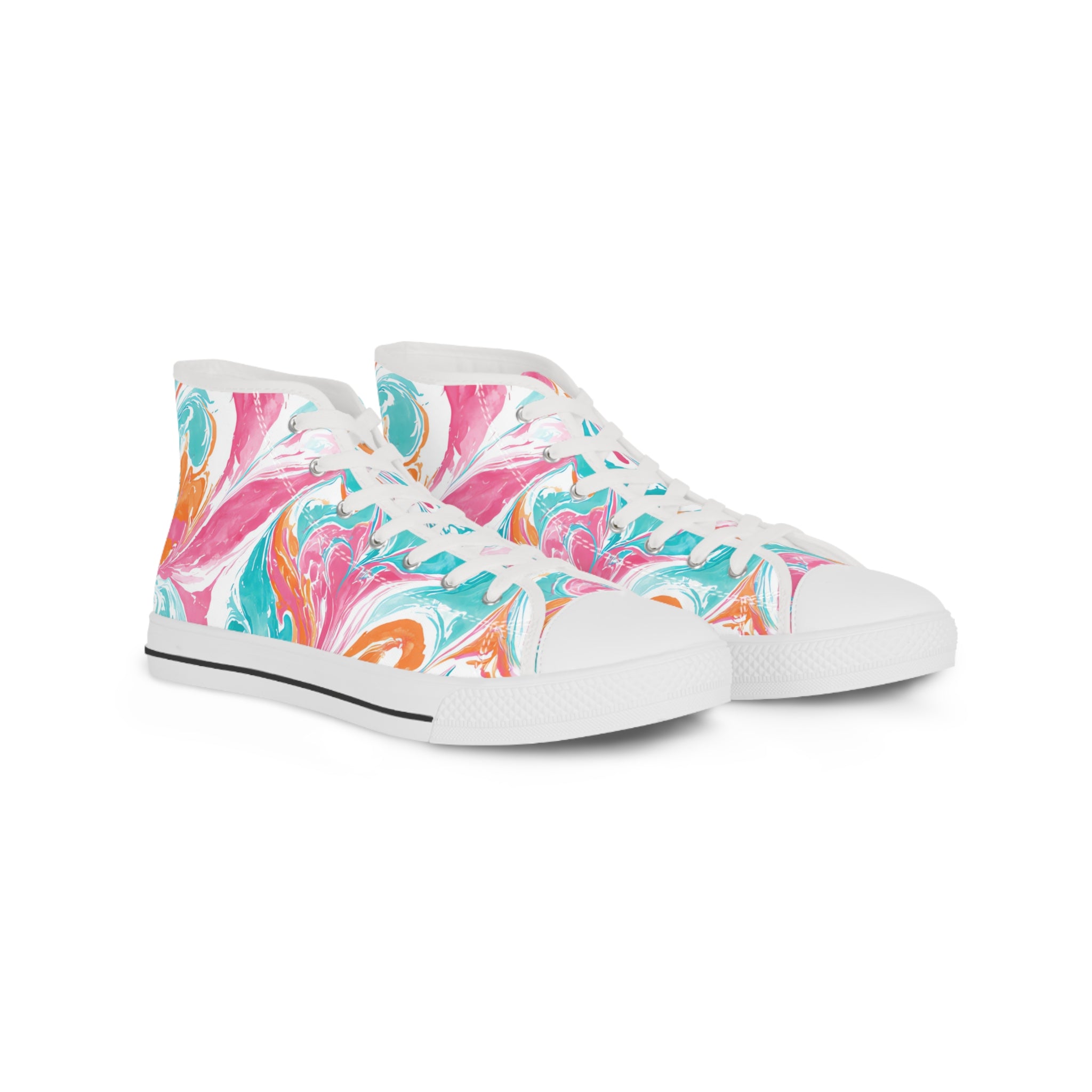 Liquid Pastel Spill III Multi-Color Men's High Top Sneakers, Artsulli - Art is Long, Life is Short, Shoes, Size, US 5, Color, White sole, , , 29906787454995557587