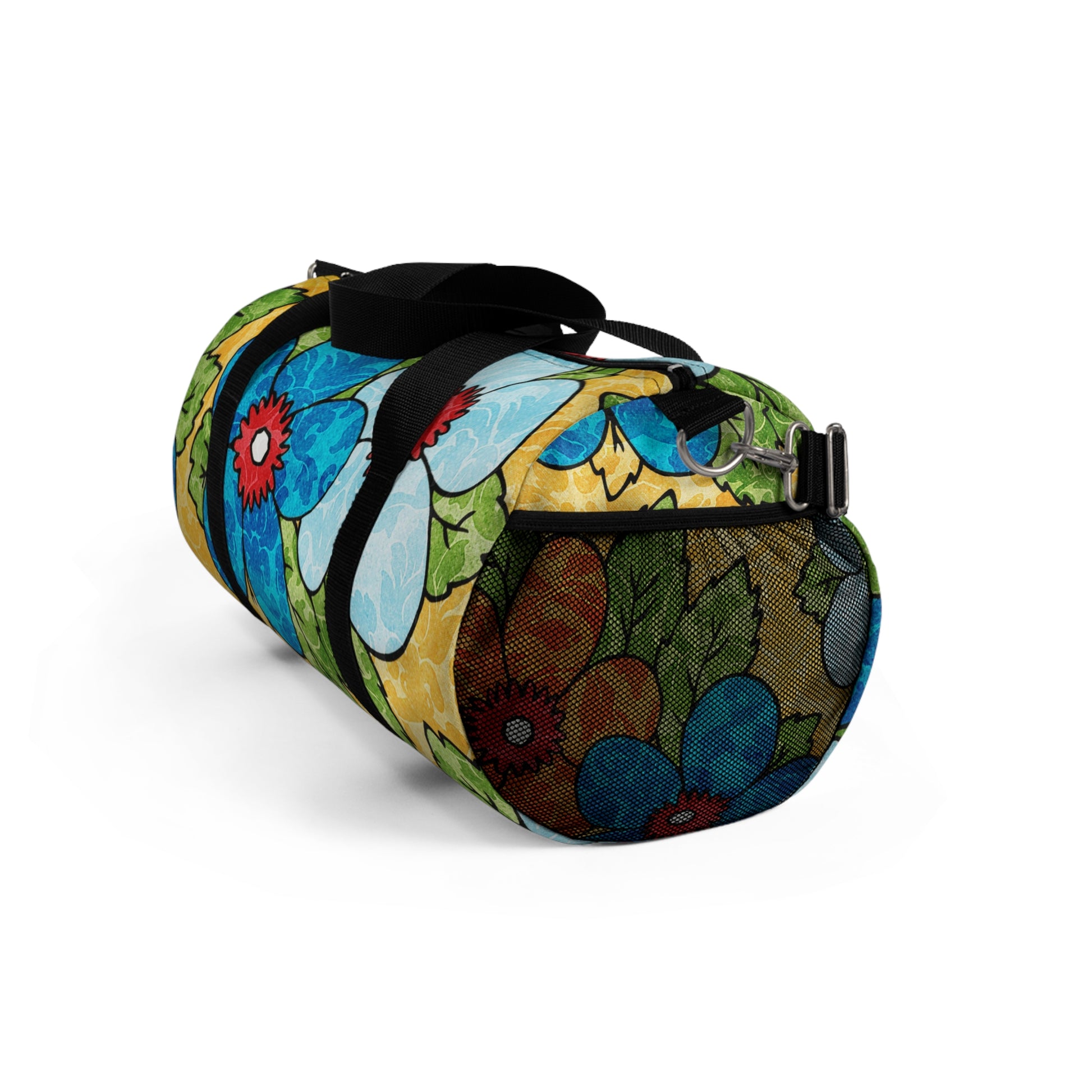 Groovy Yellow Floral Kl II Duffel Bag, Artsulli - Art is Long, Life is Short, Bags, , , , , , , 