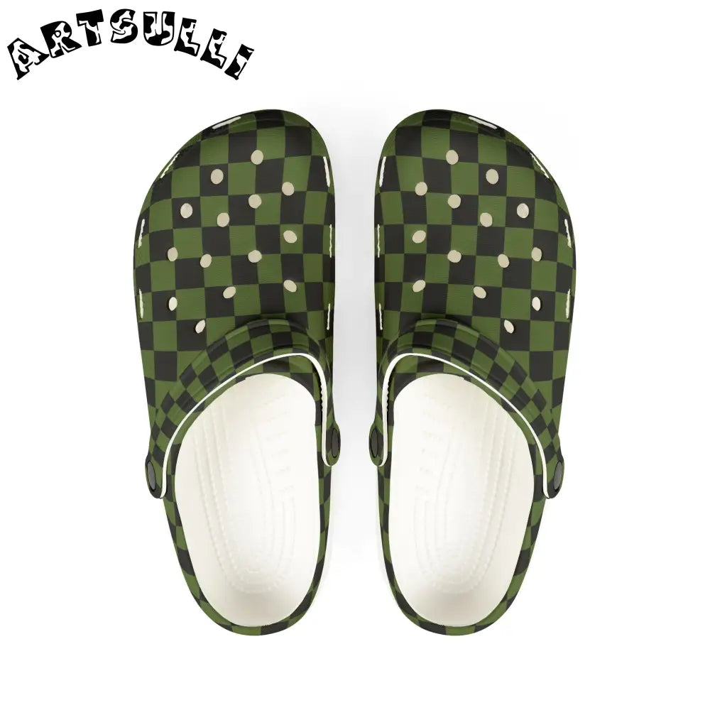 JAKKOUTTHEBXX Checkerboard Olive Green and Black EVA Foam Rubber