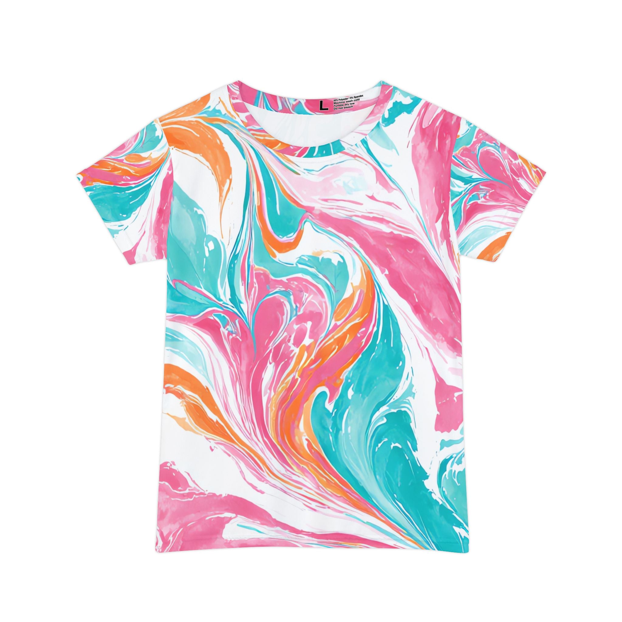 Liquid Pastel Spill Multi-Color Women's Short Sleeve Shirt (AOP), Artsulli - Art is Long, Life is Short, All Over Prints, Size, XS, , , , , 13081882075410187314