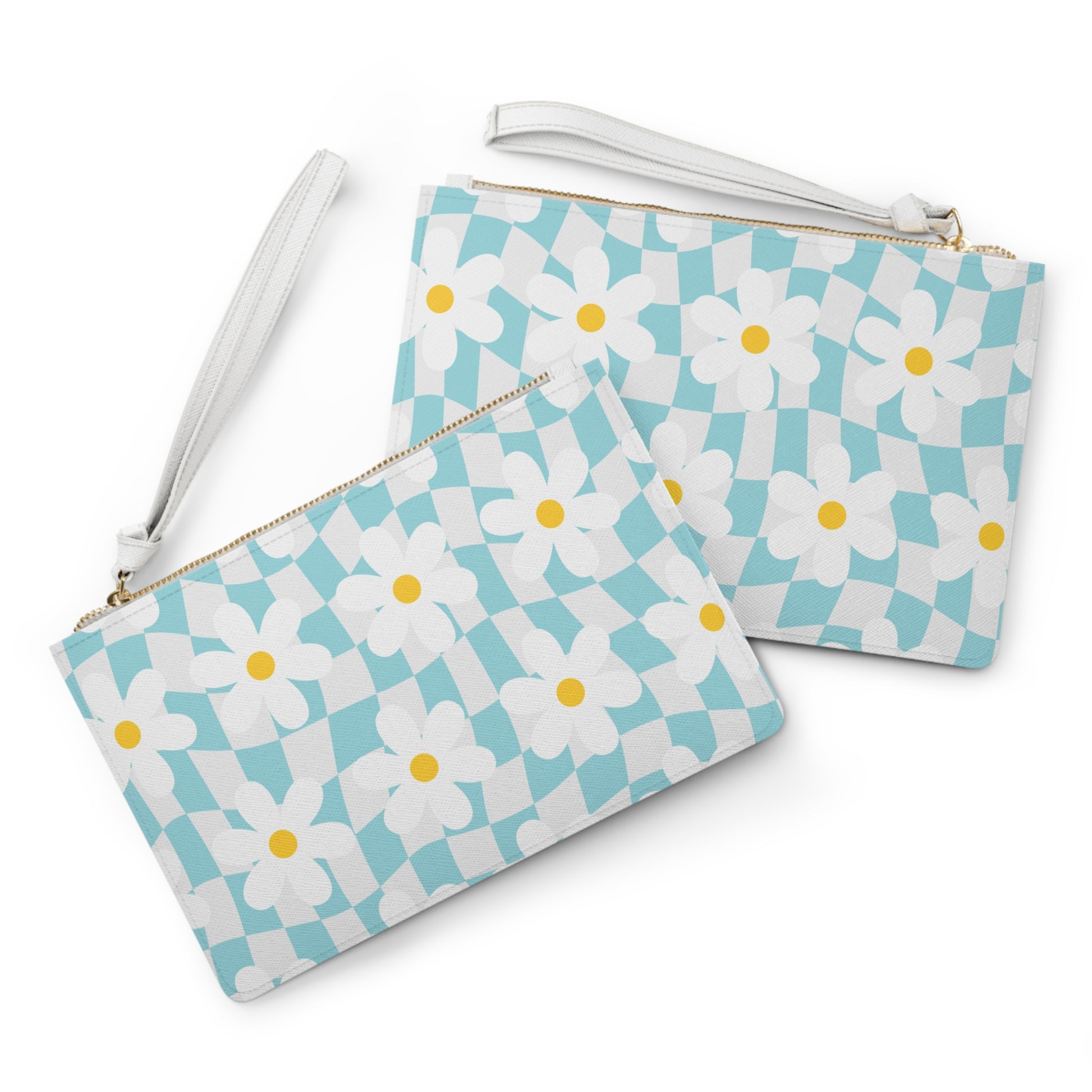 Trippy Check Garden Clutch Bag, Artsulli - Art is Long, Life is Short, Bags, , , , , , , 