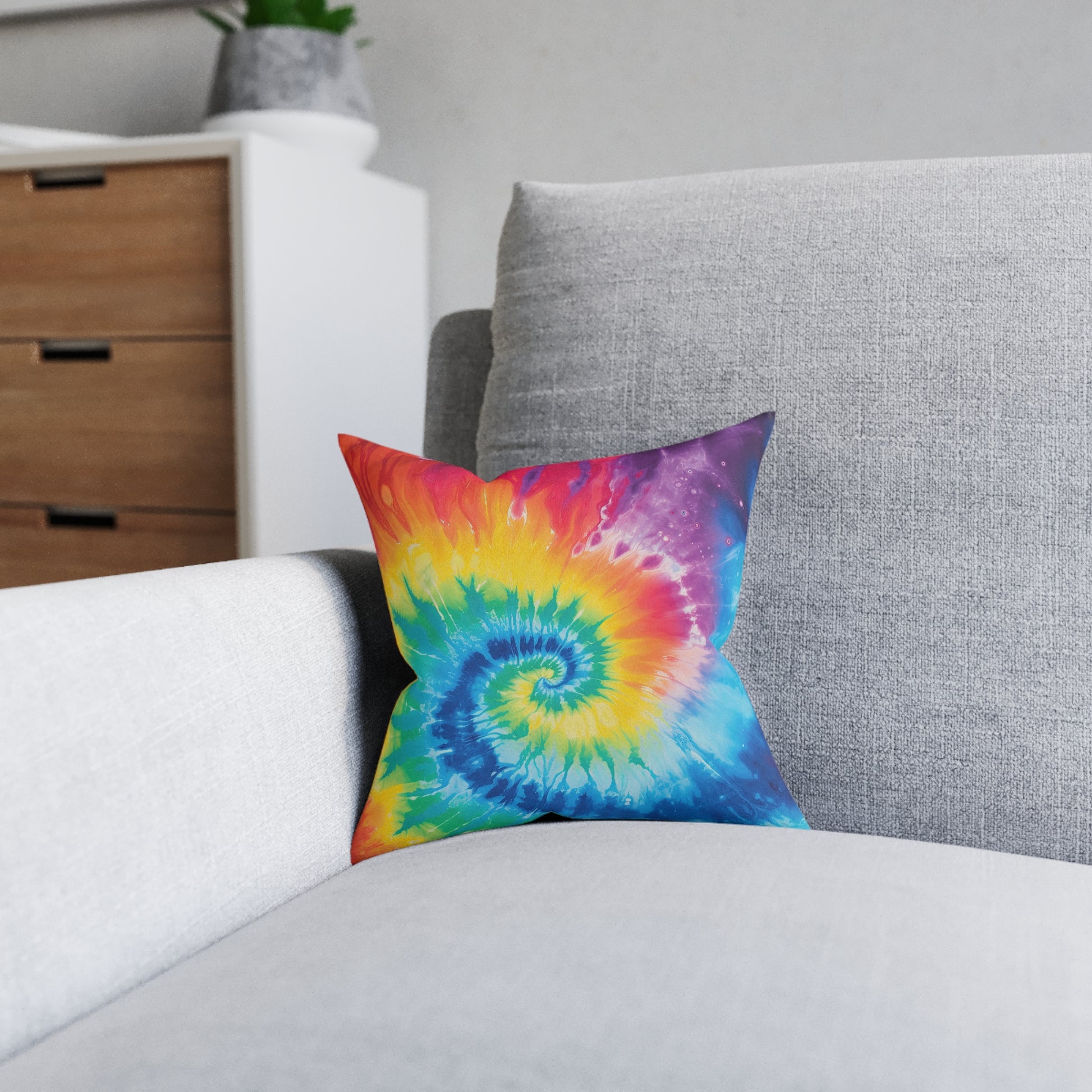 Tie Dye Square Pillow - Pink Back, Artsulli - Art is Long, Life is Short, Home Decor, , , , , , , 
