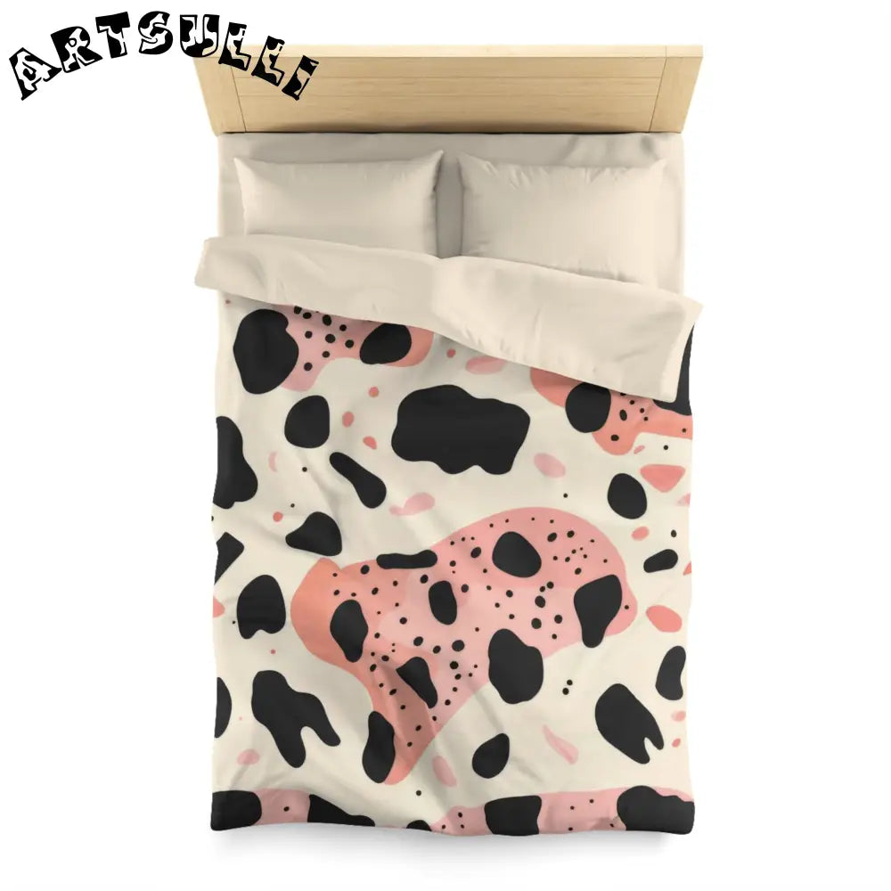 JAKKOUTTHEBXX Pink Cow Print Super Soft Art Printed Duvet Cover 2025
