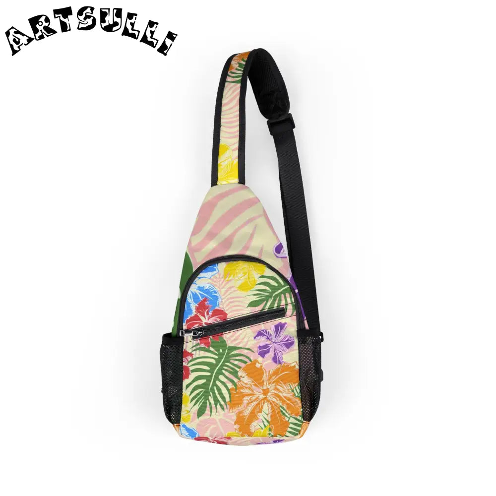 Blooming Tropical Flowers Chest Bag (AOP), Artsulli - Art is Long, Life is Short, Bags, Size, One size, , , , , 12686453880094285674