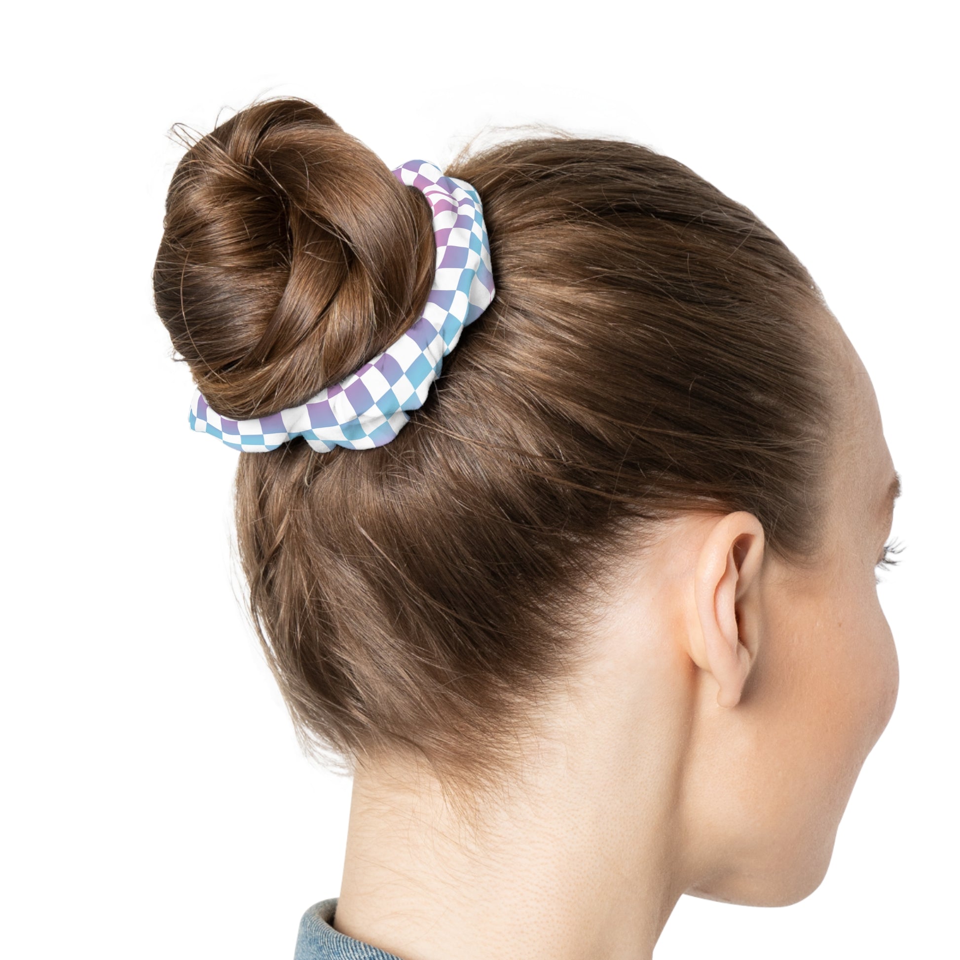 Vaporwave Check Scrunchie, Artsulli - Art is Long, Life is Short, Accessories, , , , , , , 