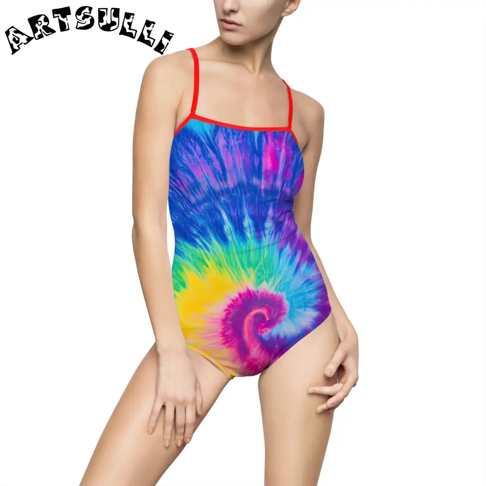 JAKKOUTTHEBXX Tie-Dye Open Back One-Piece Swimsuit 2025
