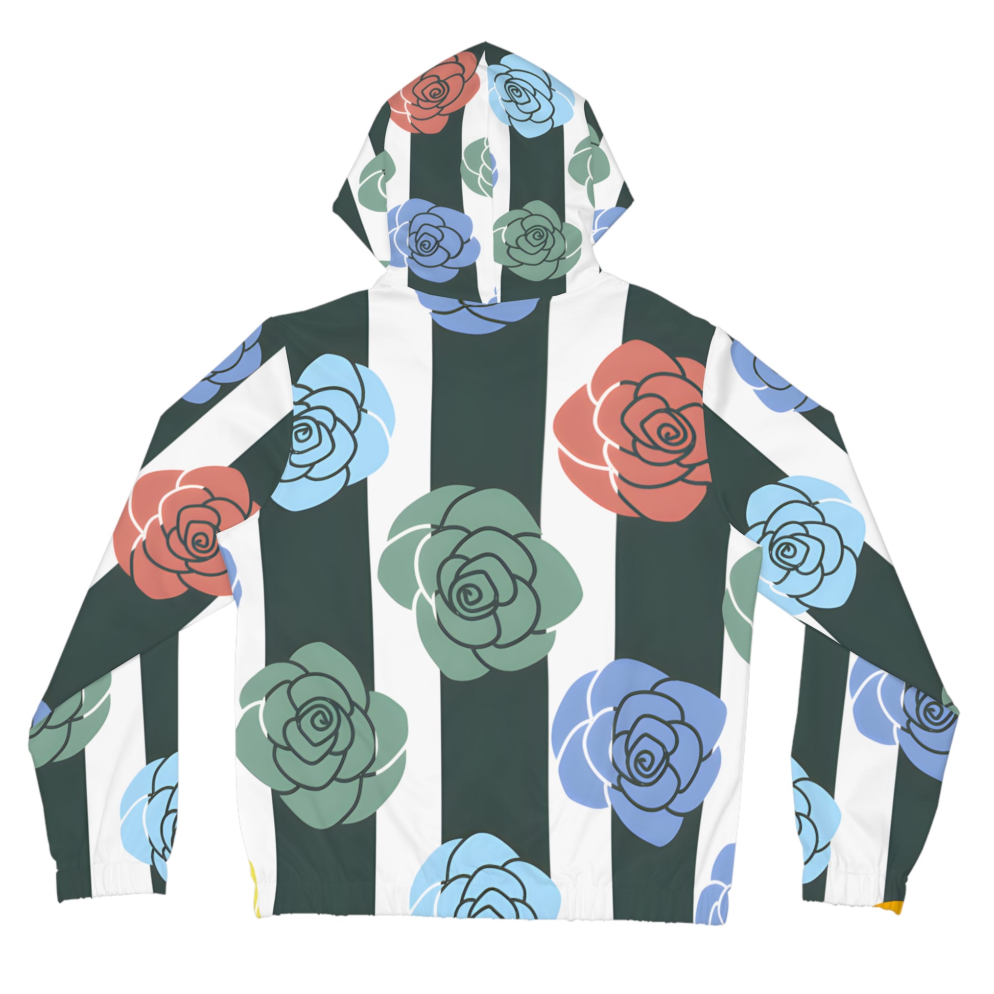 Stripes x Roses Black and White Women’s Full-Zip Hoodie (AOP), Artsulli - Art is Long, Life is Short, All Over Prints, , , , , , , 