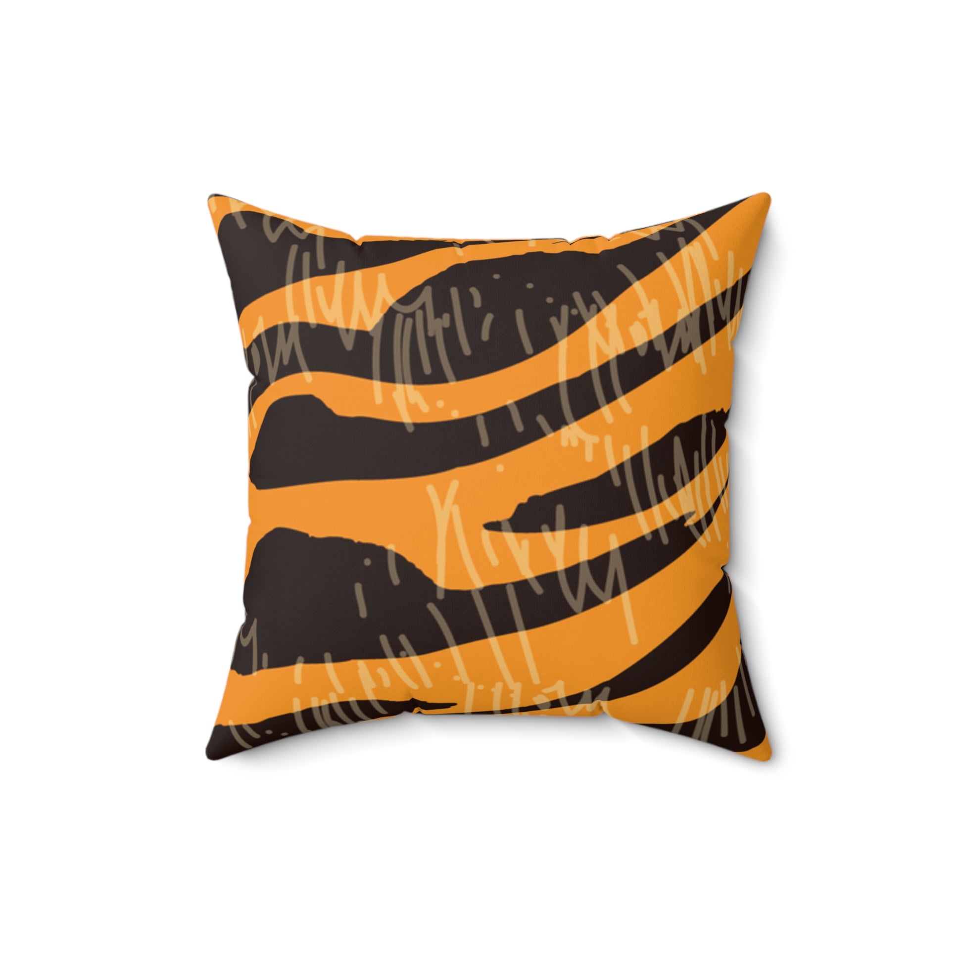 Tiger Scratches Orange & Black Faux Suede Square Pillow, Artsulli - Art is Long, Life is Short, Home Decor, , , , , , , 