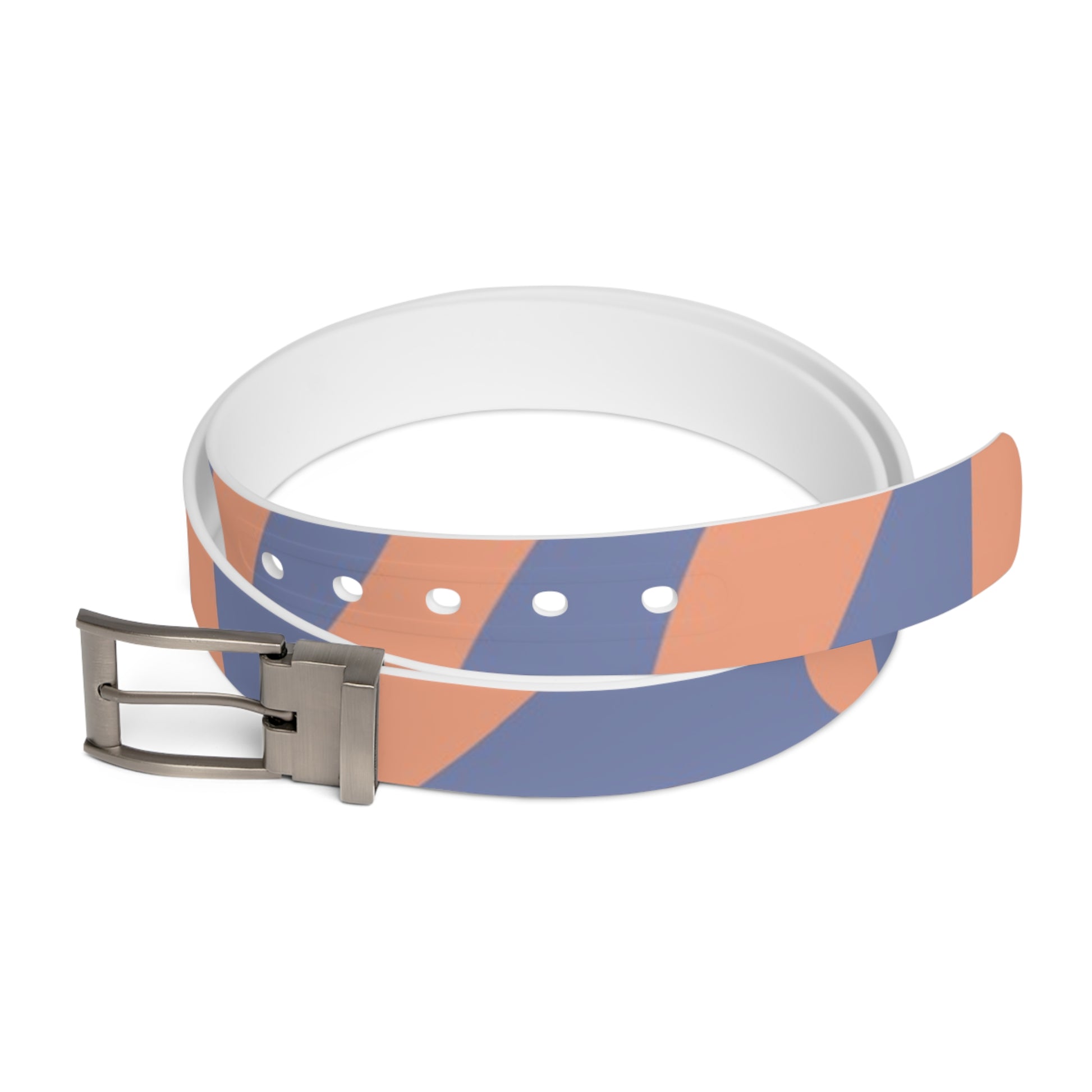 Melting Zebra Stripes Orange and Blue Belt, Artsulli - Art is Long, Life is Short, Accessories, Material, Gun Metal, Size, 50'', , , 40372805449063139744