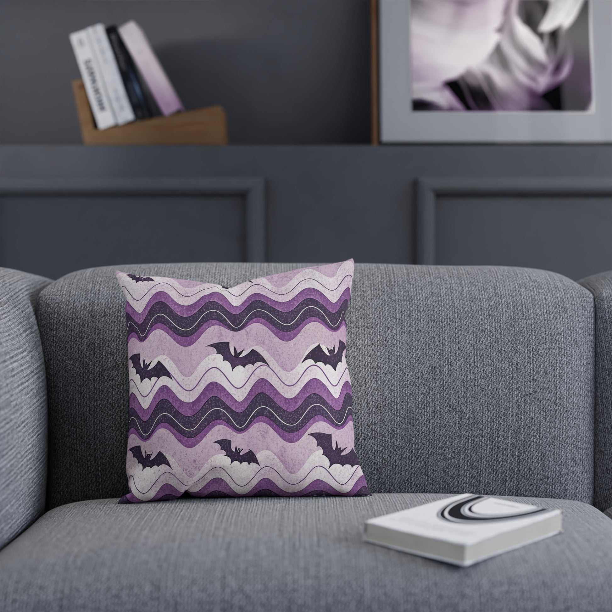 Bat Wave Cushion, Artsulli - Art is Long, Life is Short, Home Decor, , , , , , , 