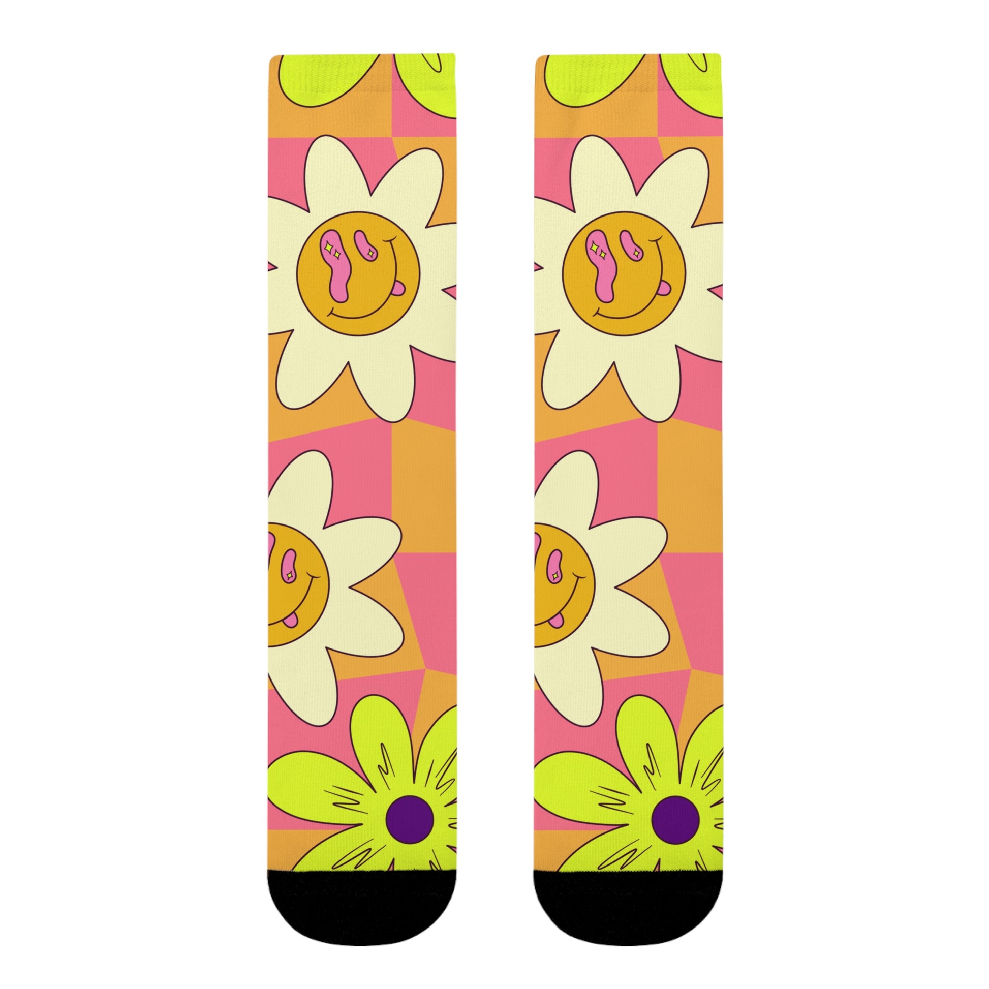 Trippy Sour Face Rave Sublimation Crew Socks (EU), Artsulli - Art is Long, Life is Short, All Over Prints, , , , , , , 