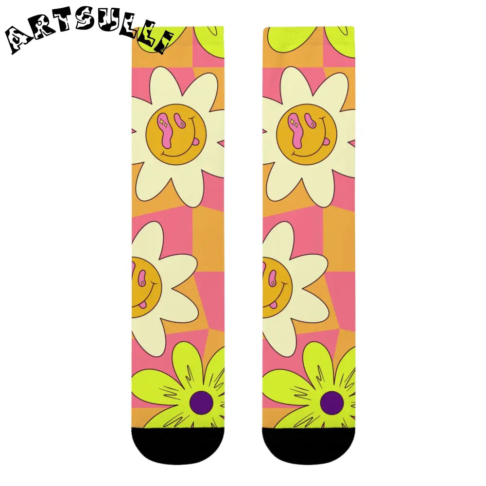 JAKKOUTTHEBXX Trippy Sour Face Rave Sublimation Crew Socks (EU)