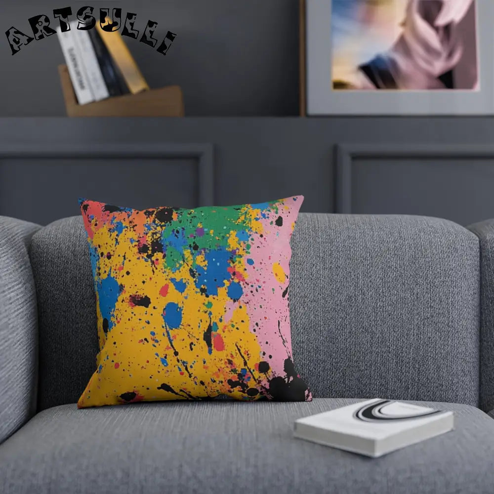 JAKKOUTTHEBXX The Colors Of Paint Splatter Cushion JAKKOUTTHEBXX