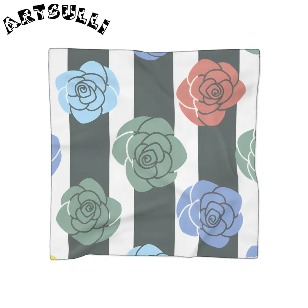 JAKKOUTTHEBXX Stripes x Roses Black and White Poly Scarf