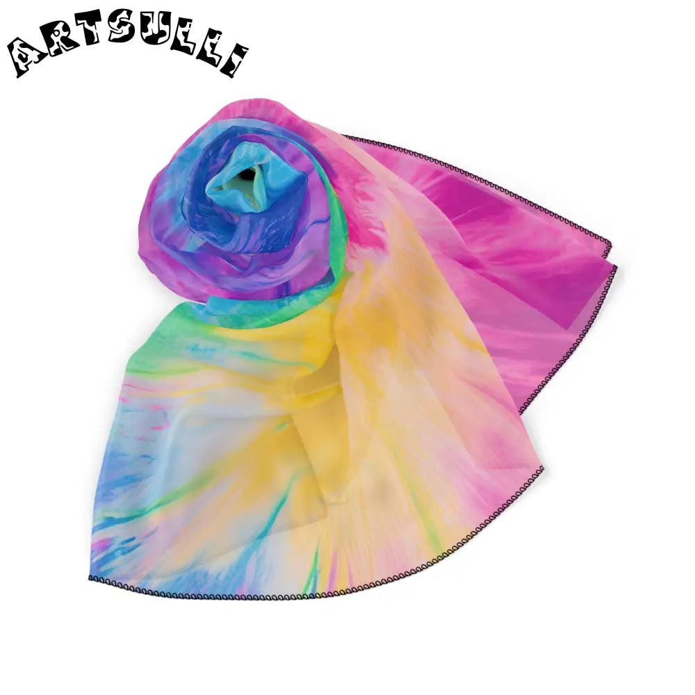 JAKKOUTTHEBXX Tie Dye Spiral Illustration Printed Scarf 2025