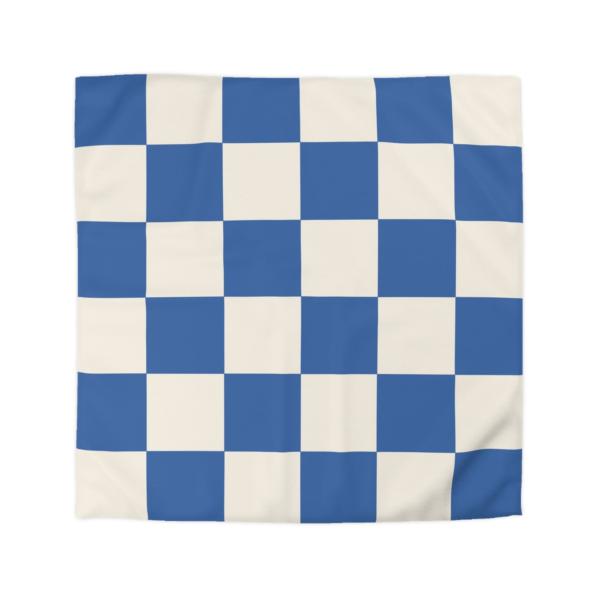 Checkerboard Blue Microfiber Duvet Cover, Artsulli - Art is Long, Life is Short, Home Decor, Size, Queen, Color, White, , , 15805255801036453414